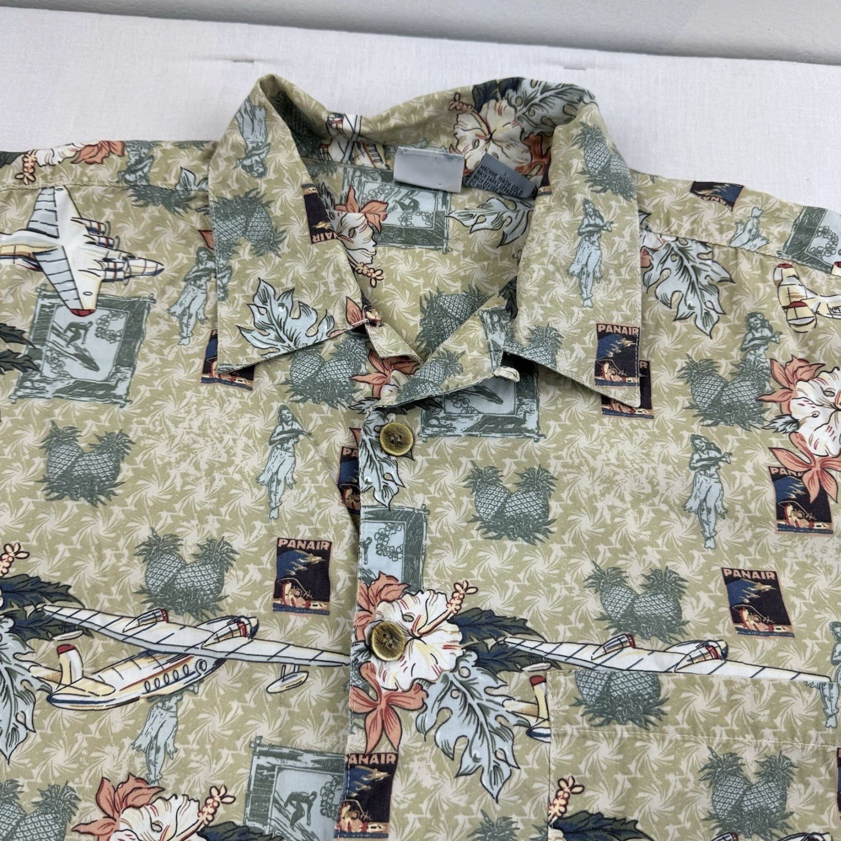Ocean Pacific VINTAGE Ocean Pacific Sport Button Up Shirt Adult XL Tropical Island Planes Y2K Size US XL / EU 56 / 4 - 2 Thumbnail