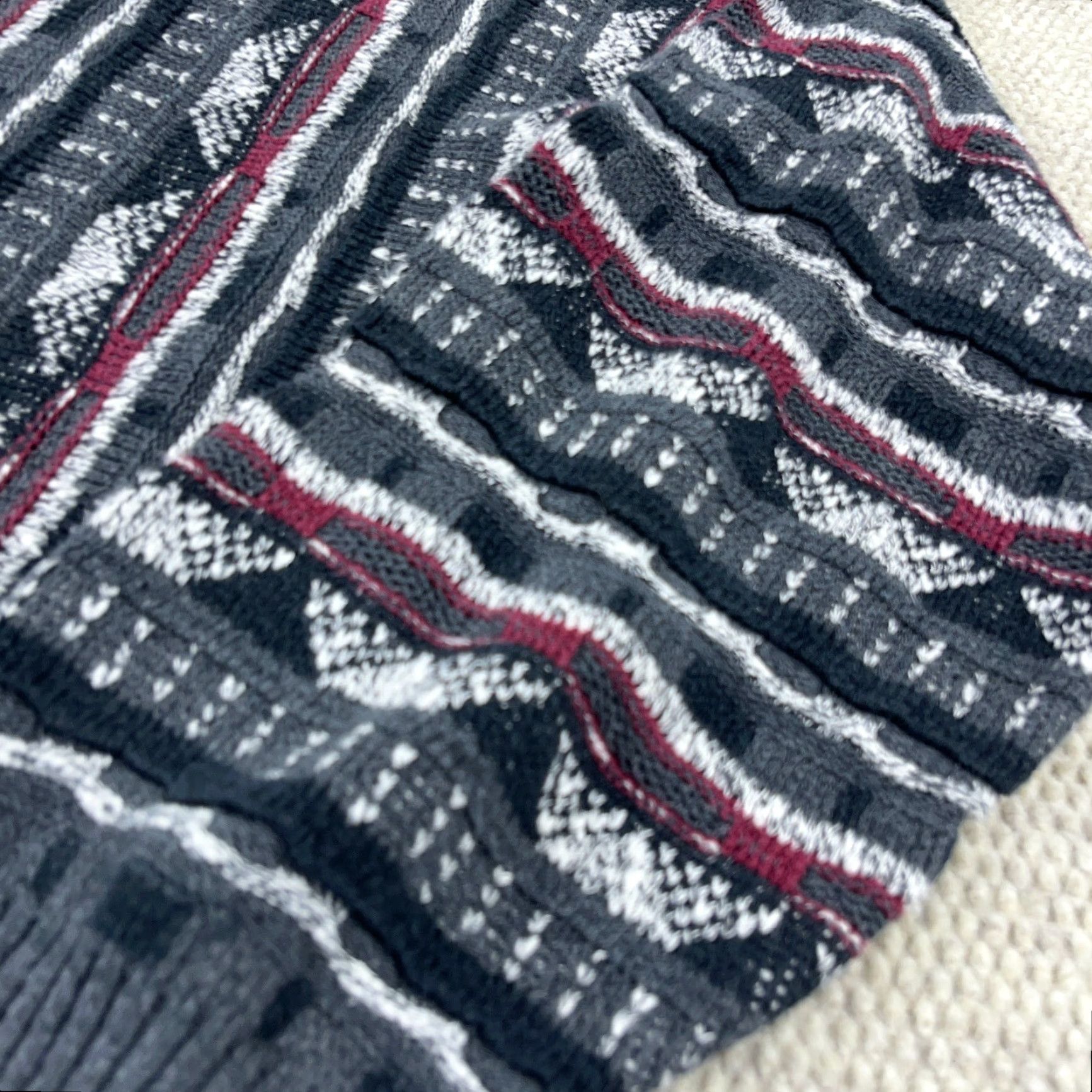 Vintage VINTAGE Men Sweater Knit 3D Gray XLT Biggie Cosby 90s Y2K 2000s Hip Hop Preppy Classic Teacher American Size US XL / EU 56 / 4 - 4 Thumbnail