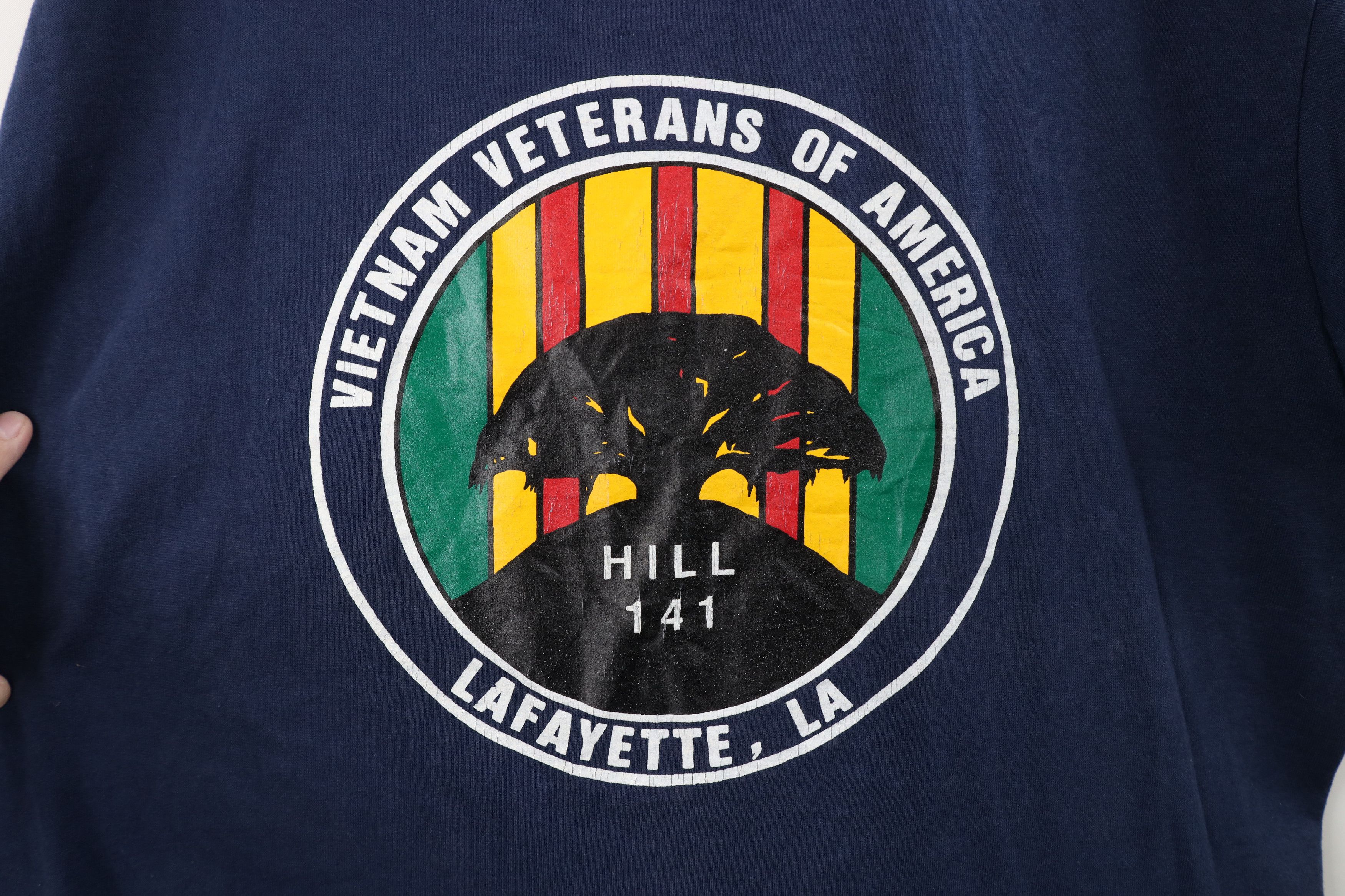 Fruit Of The Loom Vintage 90s Veterans of America Hill 141 Louisiana T-Shirt Size US L / EU 52-54 / 3 - 4 Thumbnail