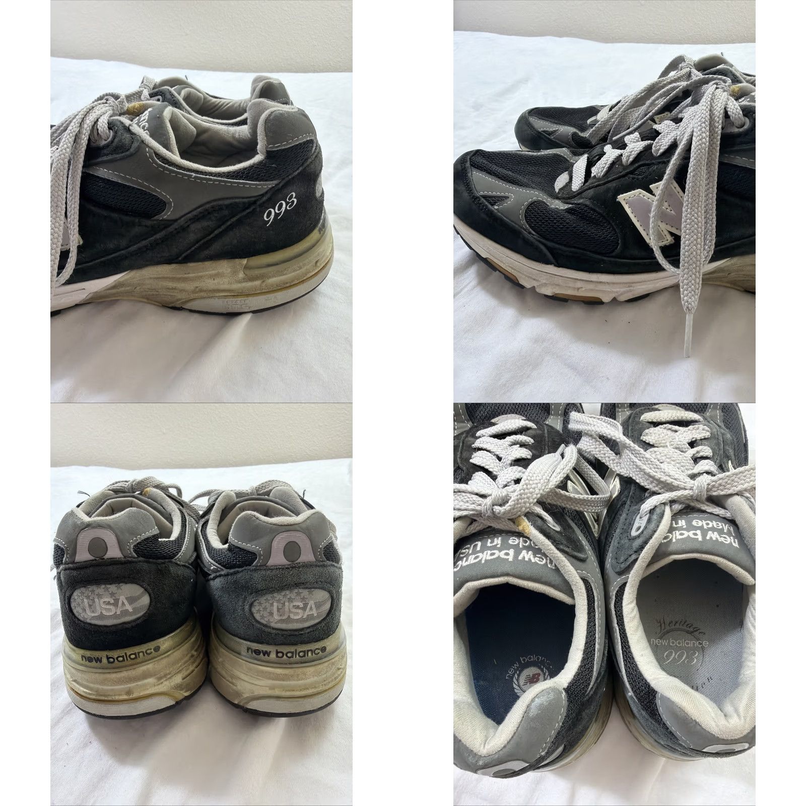 New Balance New Balance 993 Sneaker Black White Made In USA 11 Mens USA Theme Suede Low Top Lace Up Running Casual Shoes Size US 11 / EU 44 - 8 Thumbnail