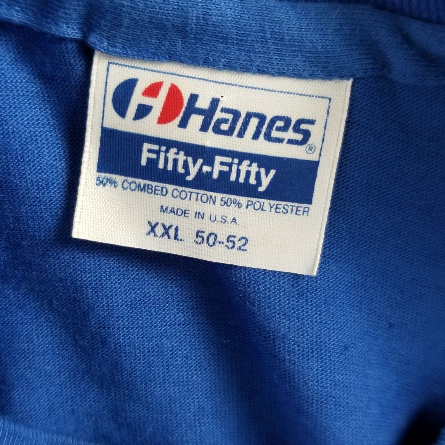 Hanes VINTAGE Motorcyle Shirt Hanes XL Adult Blue 1988 80s Biker Motorcycle Tee Mens Size US XL / EU 56 / 4 - 7 Thumbnail