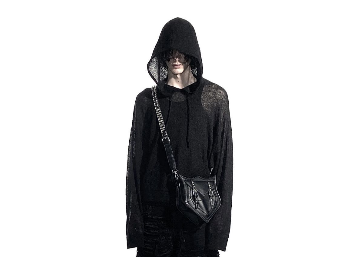 Destroy Lonely Corporate World Phantom Black Mohair Loose Knitted Hoodie Size US L / EU 52-54 / 3 - 8 Thumbnail