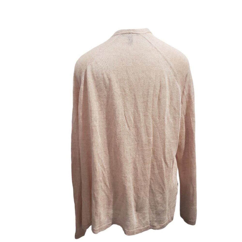 Designer Light Pink Lightweight Open Long Sleeve Sweater M Size M / US 6-8 / IT 42-44 - 3 Thumbnail