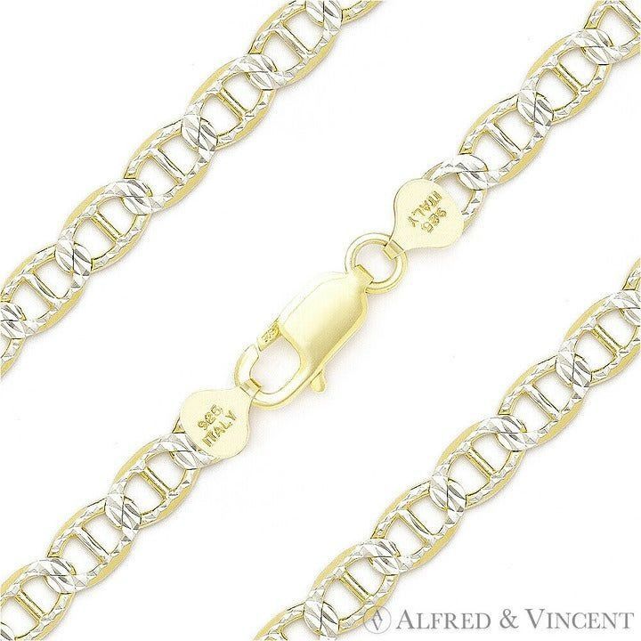 Other 6.3mm Marina / Mariner Link D-Cut Pave Italian Chain Anklet Size ONE SIZE - 1 Preview