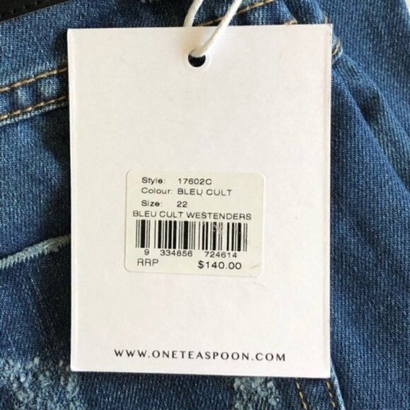 Free People × One Teaspoon One Teaspoon Free People Jeans 22 XXS NWT Westender Flare Fe Size 22" - 10 Thumbnail