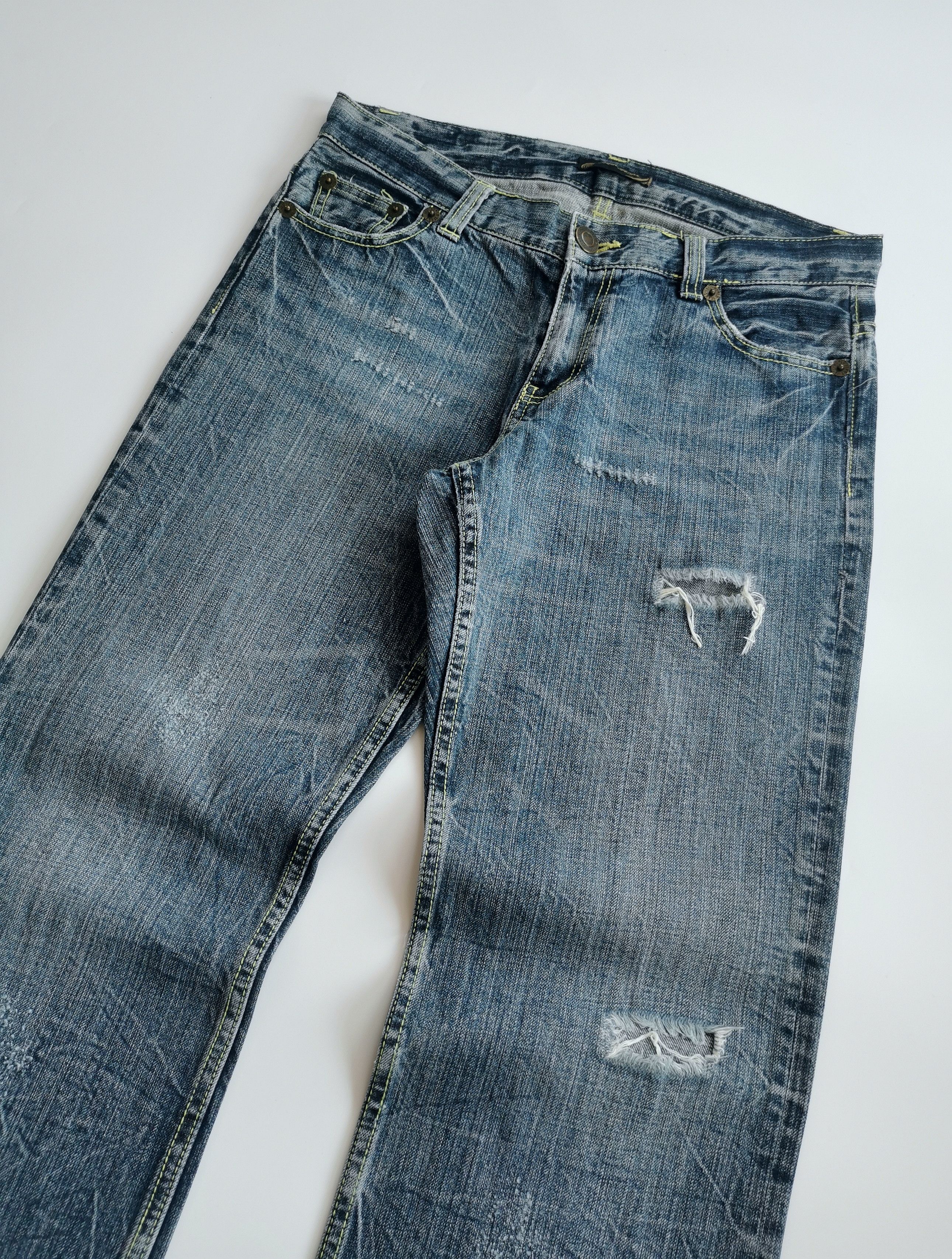 Hysteric Glamour RARE❤️‍🔥FLARE JEANS DISTRESSED ORIRIN RIPPED FLARED JEANS Size US 32 / EU 48 - 7 Thumbnail