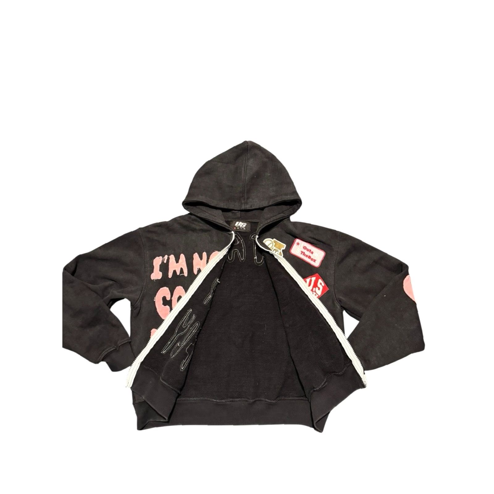 Vintage US Outa The Box I'm Fly Men's Black Zip Up Hoodie Size Small Hoodie Men Small Black Vintage? No, not vintage. Size US S / EU 44-46 / 1 - 7 Thumbnail