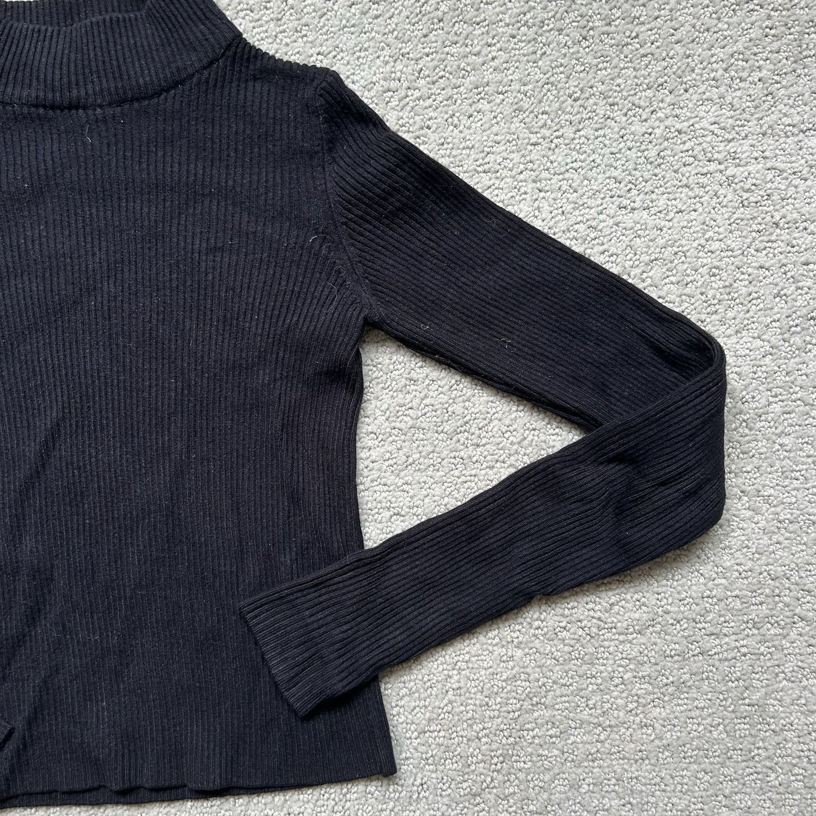 Pull & Bear Pull&Bear Womens Top Black Mock Neck Turtleneck Sweater Jump Size XS / US 0-2 / IT 36-38 - 6 Thumbnail