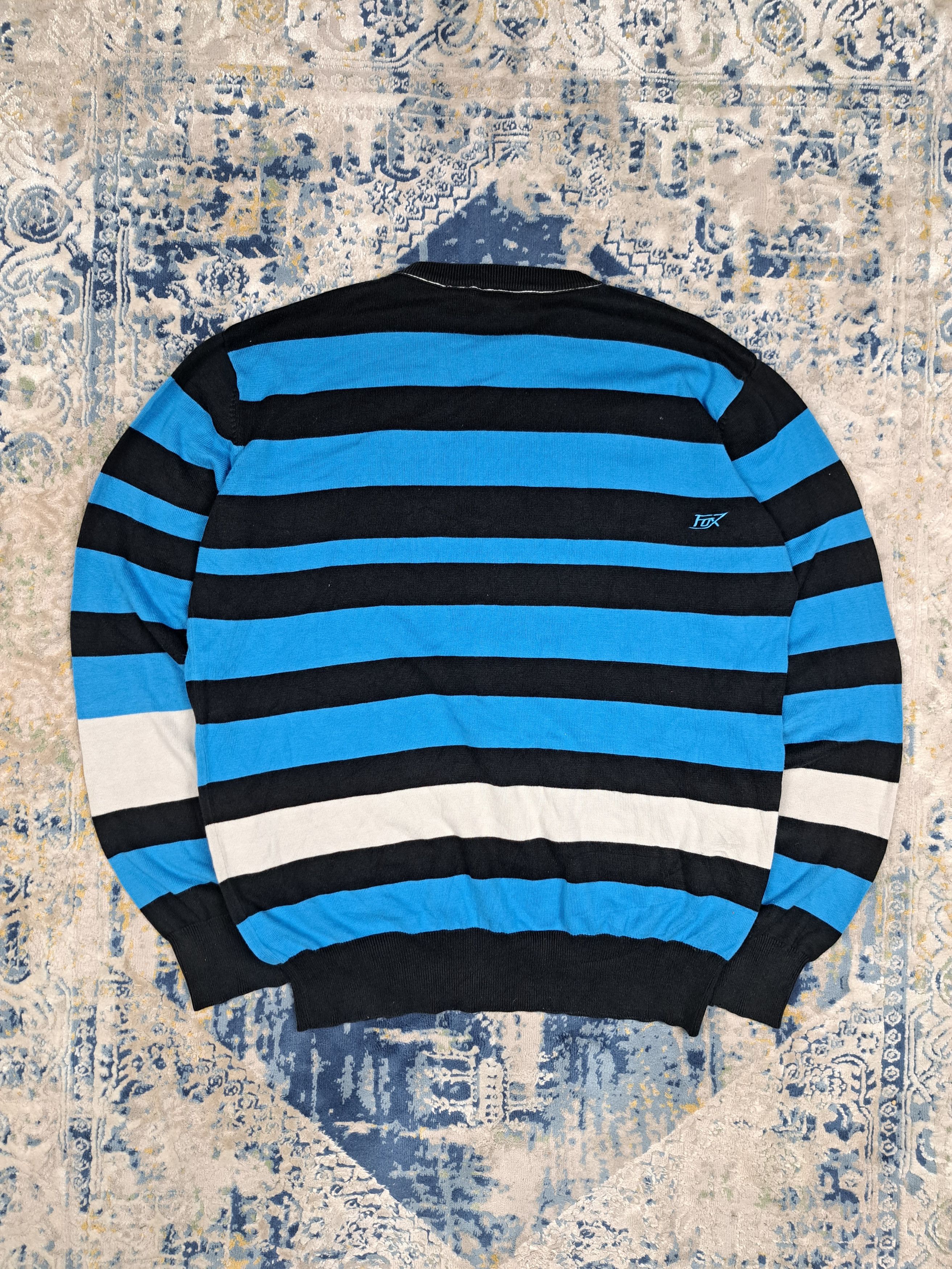 Fox Racing Fox Racing y2k Striped Sweater Streetwear Moto Rare Size US XL / EU 56 / 4 - 4 Thumbnail