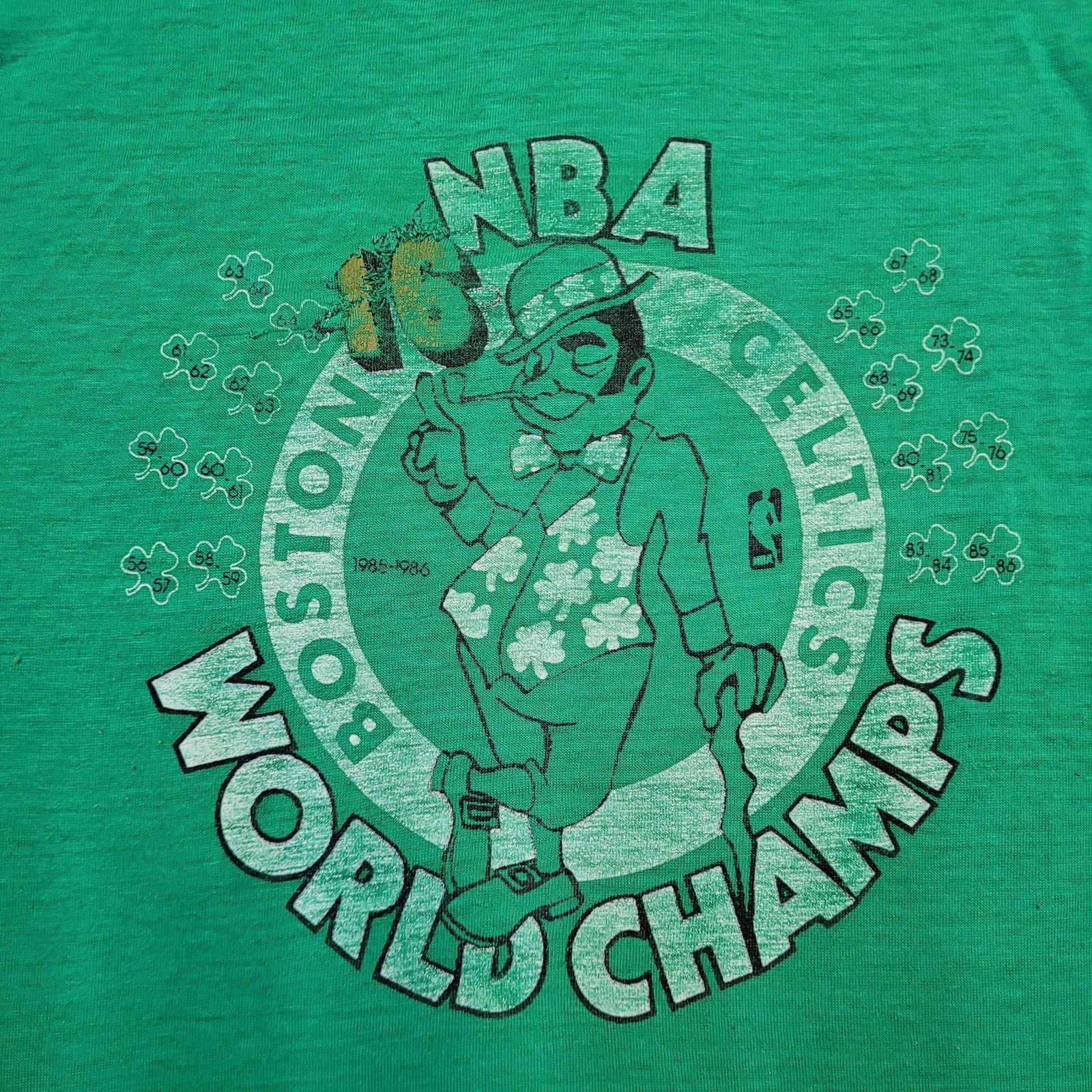Vintage VTG 1986 Boston Celtics T-Shirt Paper Thin Single Stitch XL Size US XL / EU 56 / 4 - 2 Thumbnail