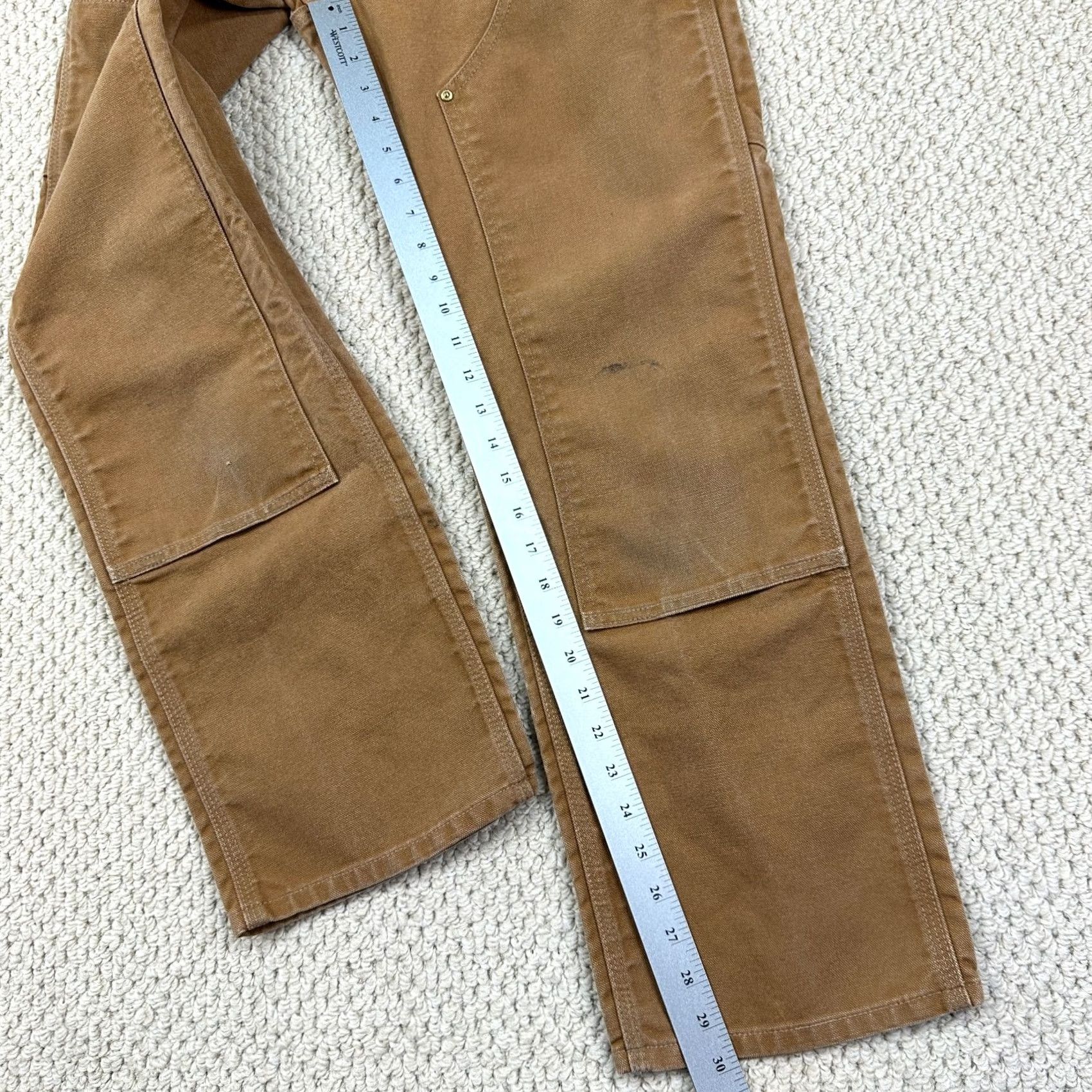 Carhartt VINTAGE Carhartt Jeans 28x30 Brown Loose Fit Regular Straight USA Made Workwear Mens Mens Size US 28 / EU 44 - 7 Thumbnail