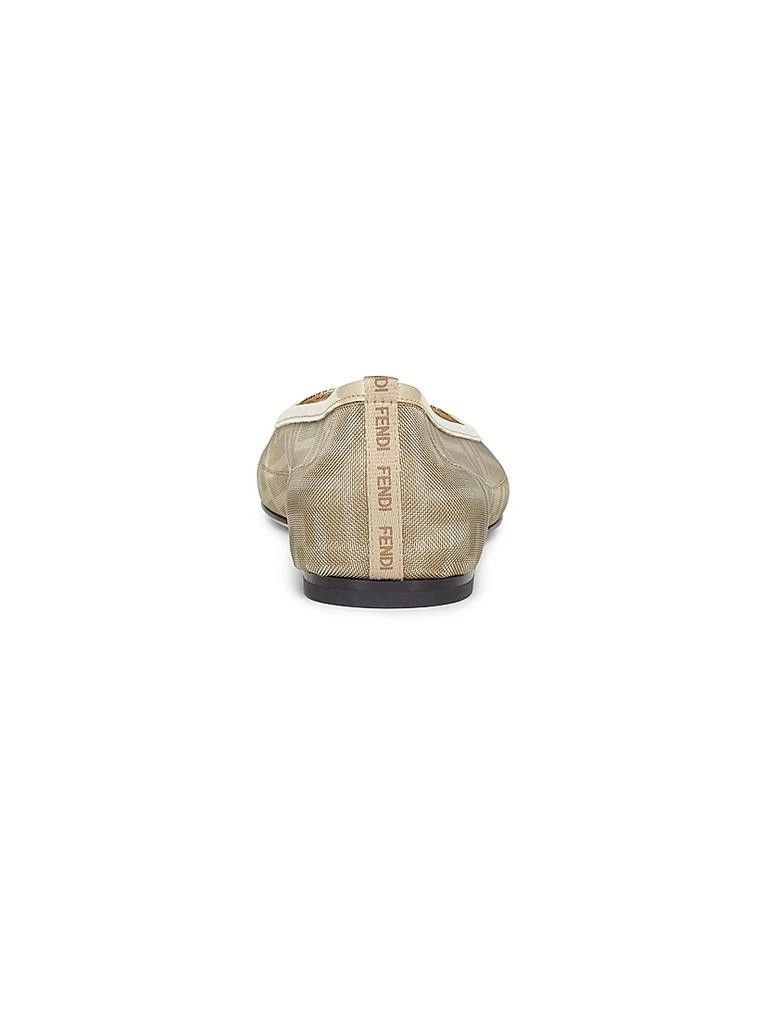 Fendi o1B3y1r0426 Colibri FF Logo Mesh Ballet Flats in Gold Size US 8 / IT 38 - 3 Thumbnail