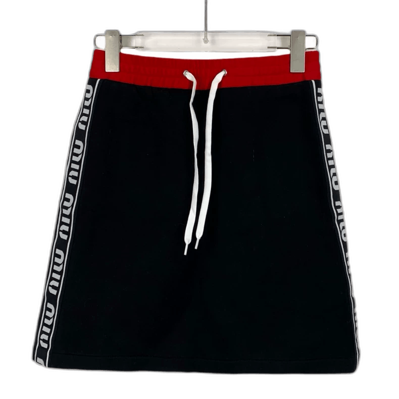 Celine MiuMiu Black Logo Drawstring Skirt Size US 28 / EU 44 - 1 Thumbnail