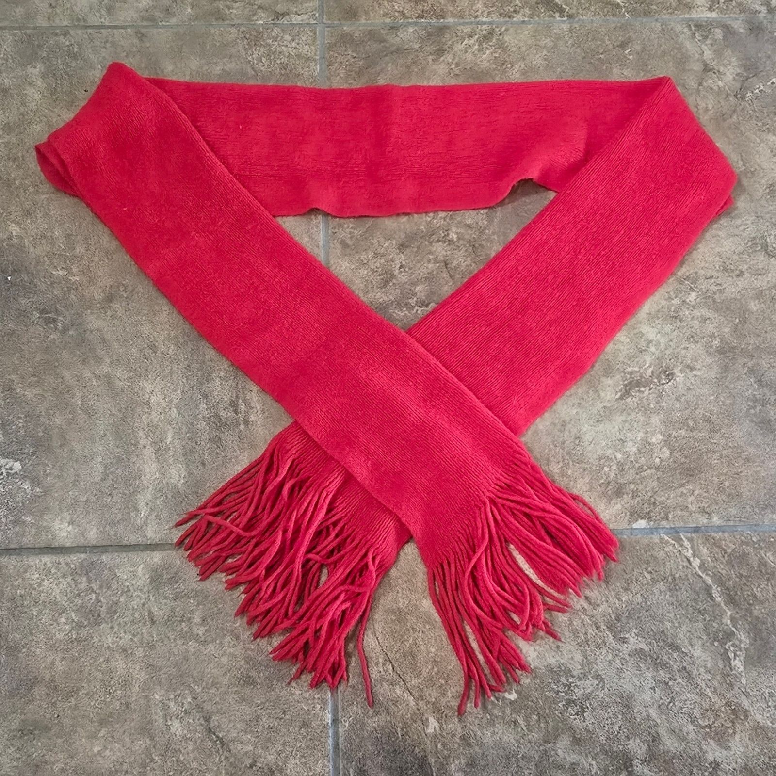 Other Red Classic Fringed Scarf Size ONE SIZE - 1 Thumbnail