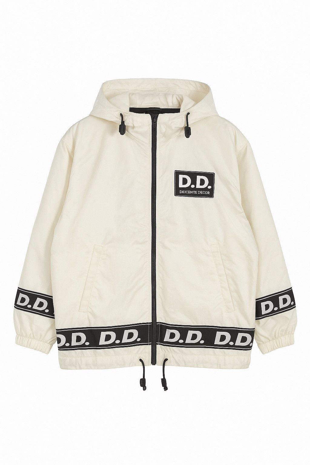 Descente Vintage Descente Decor D.D. Logo Tape Windbreaker White Size US L / EU 52-54 / 3 - 1 Thumbnail