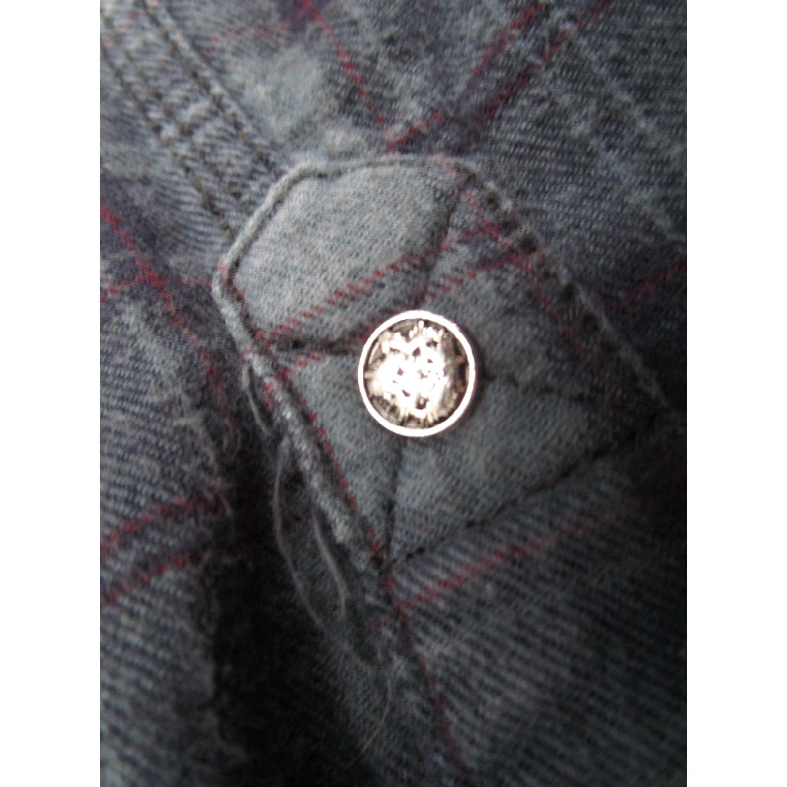 Vintage VINTAGE Black Hearts Brigade Shirt Mens Large Blue Plaid Long Sleeve Button Up Biker Rock Size US L / EU 52-54 / 3 - 6 Thumbnail