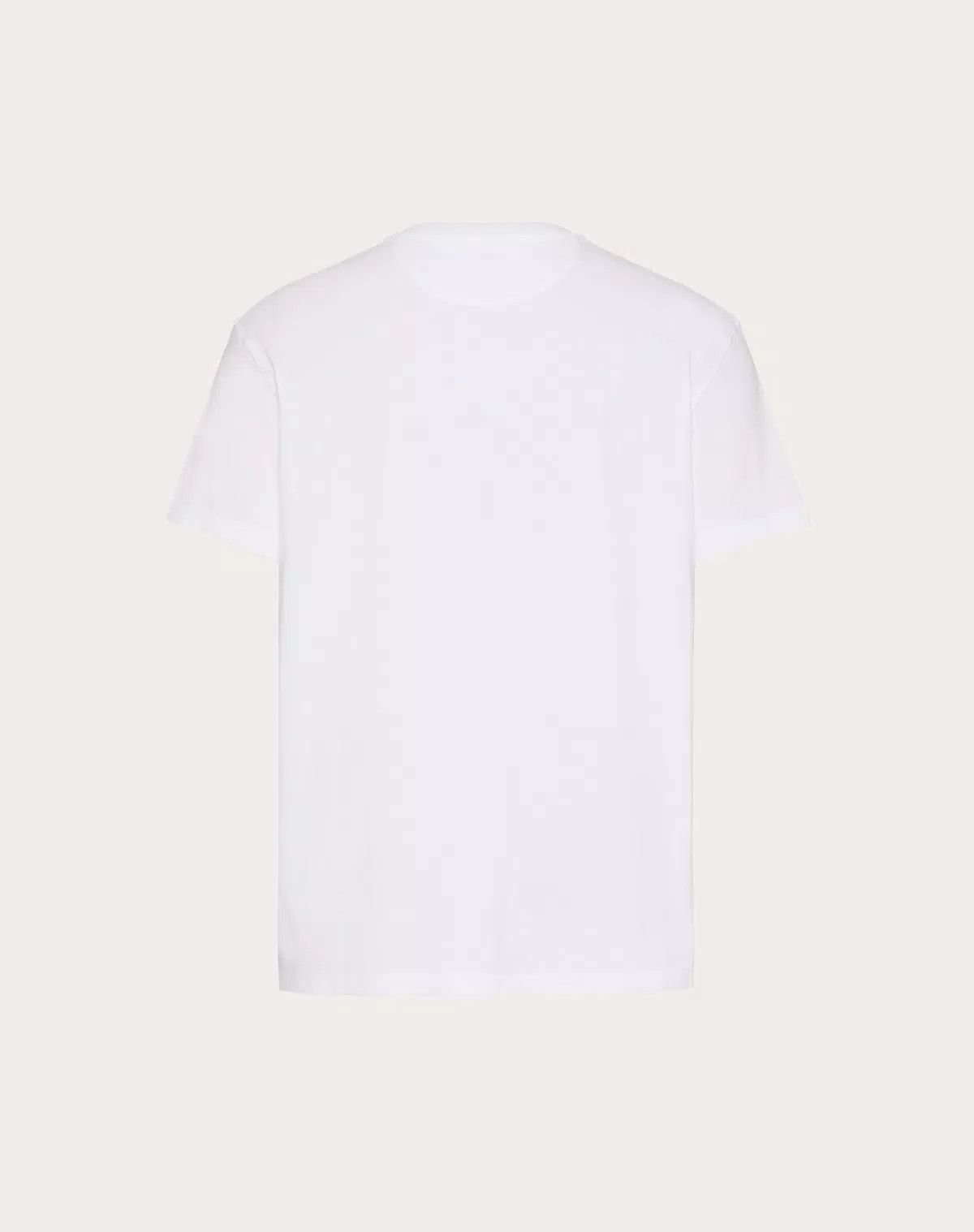 Valentino oc11z0725 Print Cotton T-Shirt in White Size US M / EU 48-50 / 2 - 2 Thumbnail