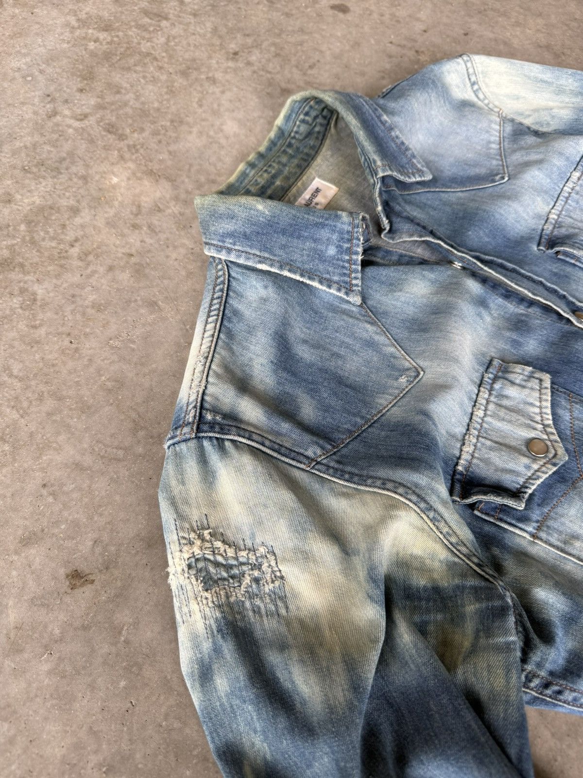 Saint Laurent Paris Saint Laurent Paris SS17 Bleached & Distressed Western Shirt Size US XS / EU 42 / 0 - 8 Thumbnail