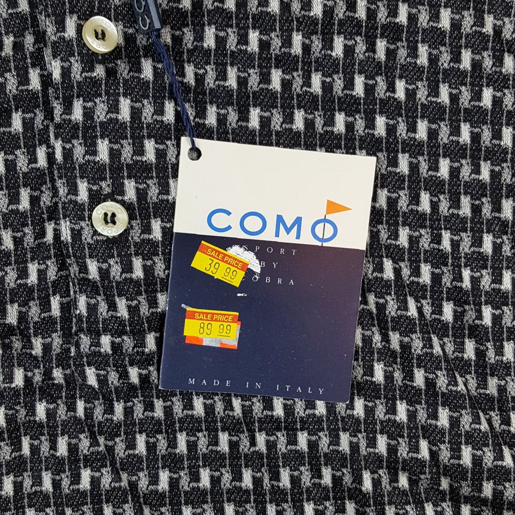 Vintage VINTAGE Como Polo Shirt Skater Houndstooth Gray Men’s Small Size S Button Collar Size US S / EU 44-46 / 1 - 3 Thumbnail