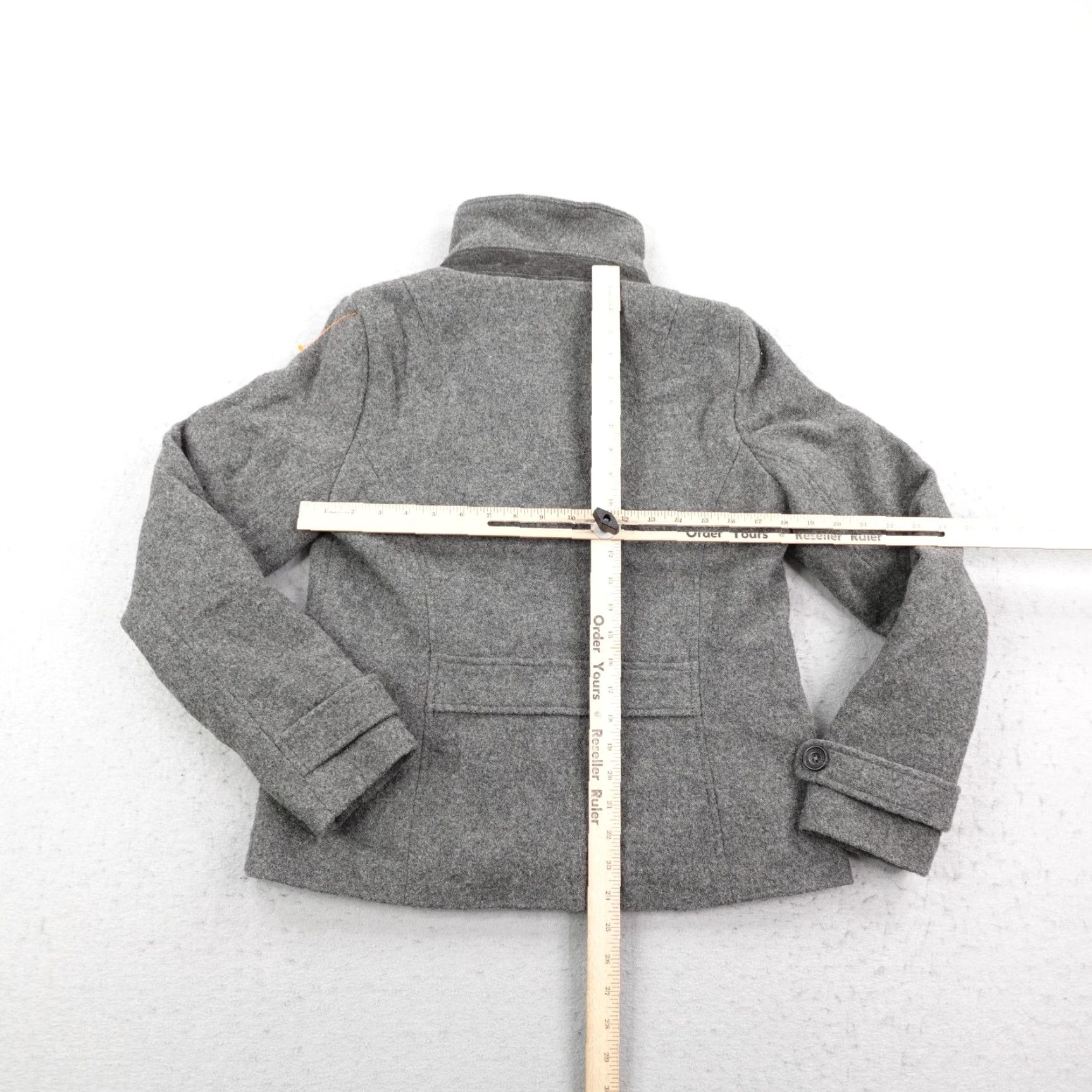 Abercrombie & Fitch Abercrombie & Fitch Jacket Womens Large Gray Wool Blend Peacoat Double Breasted Pea Coat Coat Mens? Wait Size L / US 10 / IT 46 - 6 Thumbnail