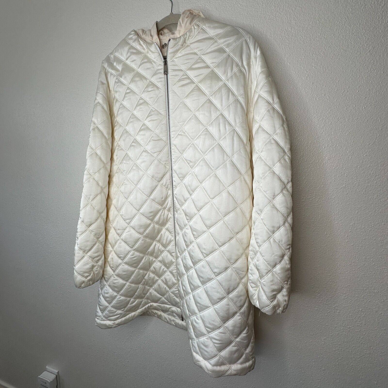 Jil Sander Jil Sander Cream Goldfish Long Quilted Zip Hooded Jacket 36 Size M / US 6-8 / IT 42-44 - 5 Thumbnail