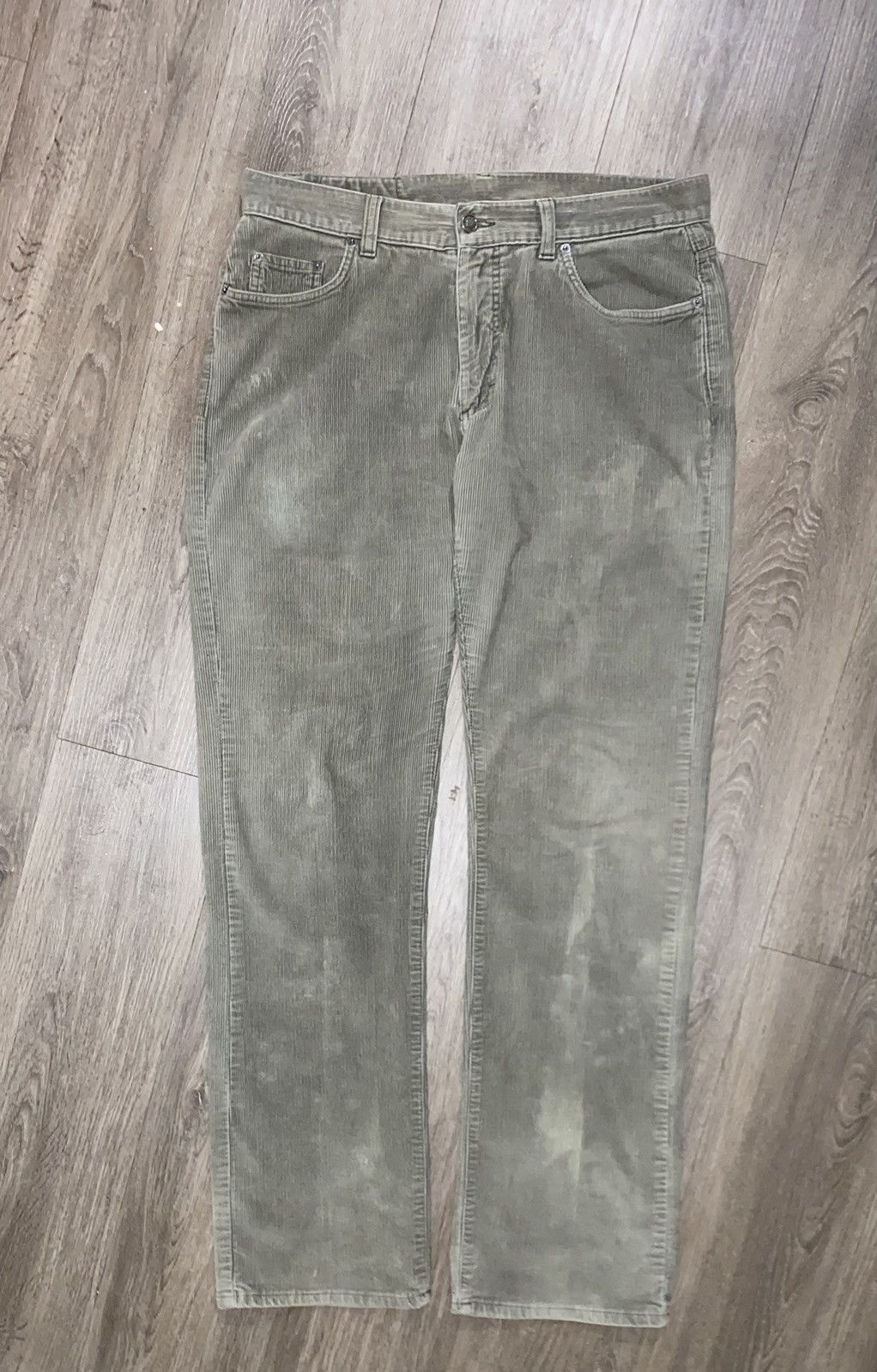 Image of Gucci Straight Leg Corduroy Pants Faded Green, Men's (Size 34)