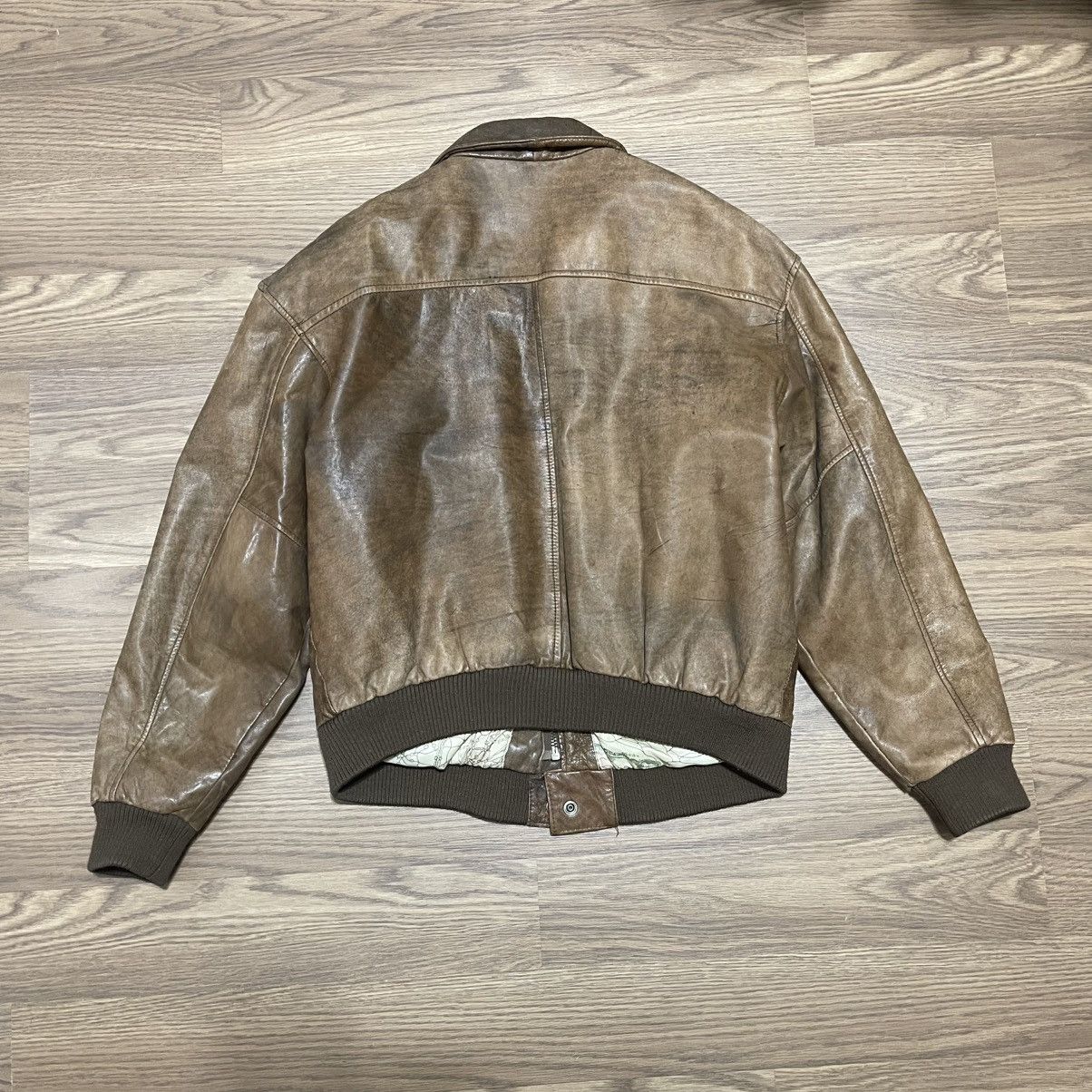 Vintage Vintage brown Leather flight jacket Size US M / EU 48-50 / 2 - 9 Thumbnail