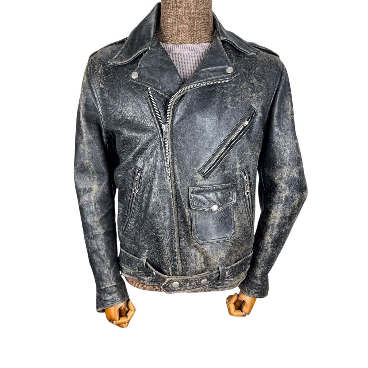 🌟VINTAGE 50s STEERHIDE ONE STUDS MOTORCYCLE LEATHER JACKET