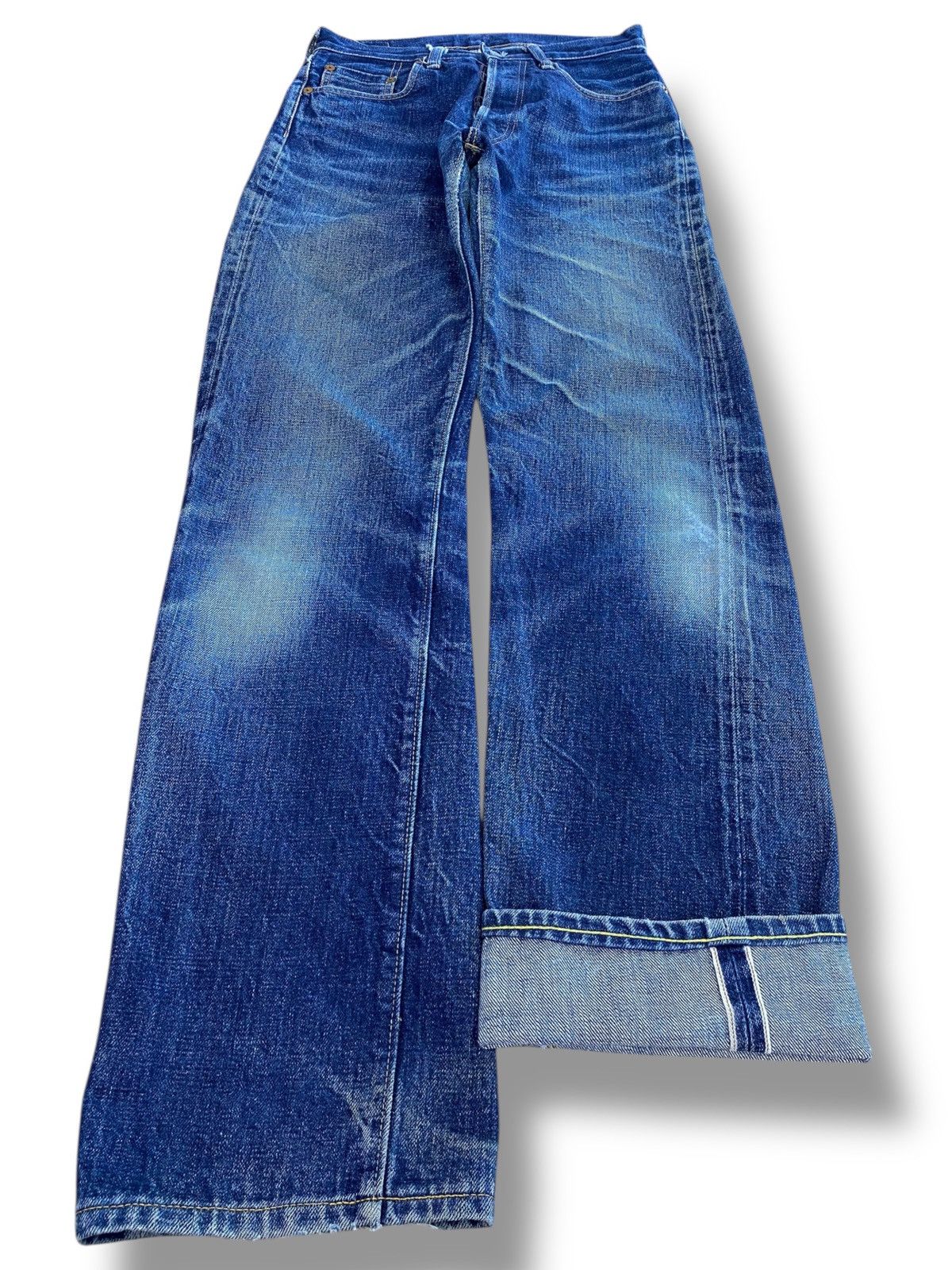 Denime Denime X Selvage Mud Wash Whiskered Style Straight Leg Jeans Size US 28 / EU 44 - 1 Thumbnail