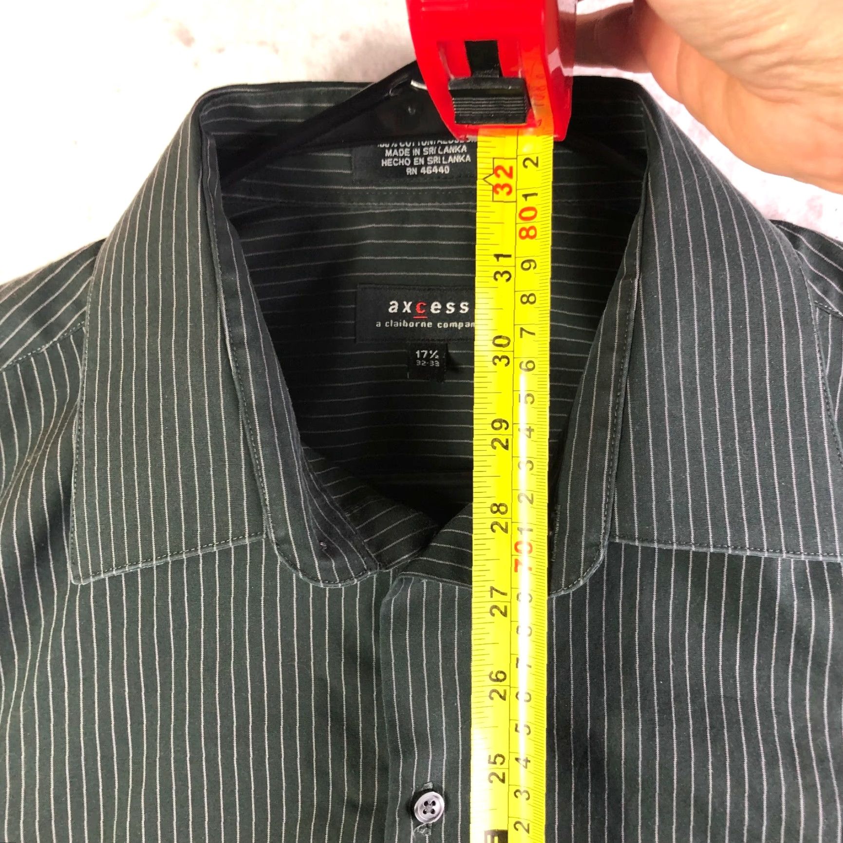 Vintage Axcess Mens 17.5 32-33 Green Long Sleeve Collared Button Up Shirt Size US XXL / EU 58 / 5 - 7 Thumbnail