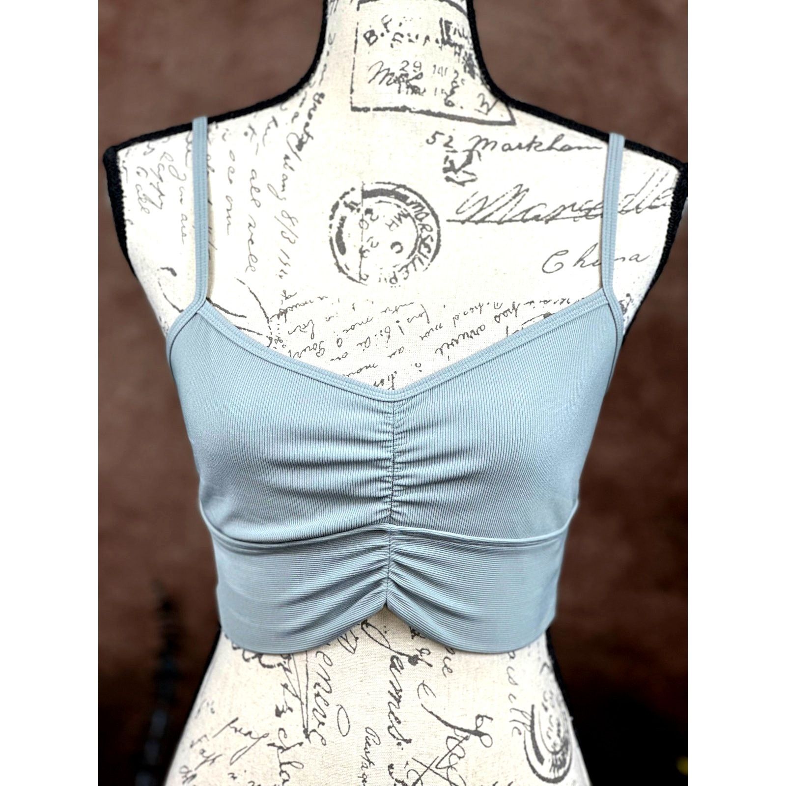 Other L*space Soren Crop Ruched Cinched Tank Ribbed Sage size M Size M / US 6-8 / IT 42-44 - 3 Thumbnail
