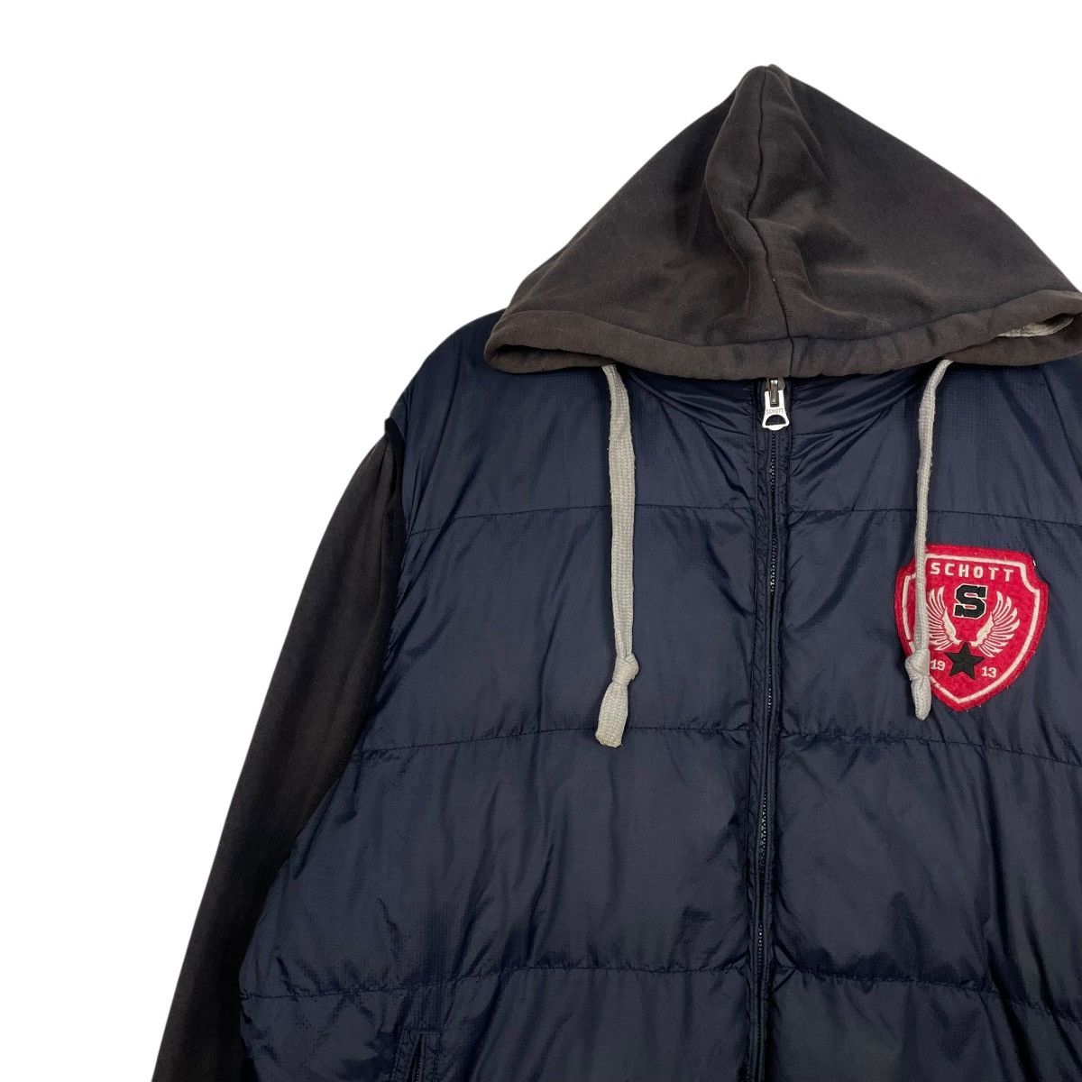 Schott Schott NYC Quilted Hooded Jacket Size US L / EU 52-54 / 3 - 6 Thumbnail