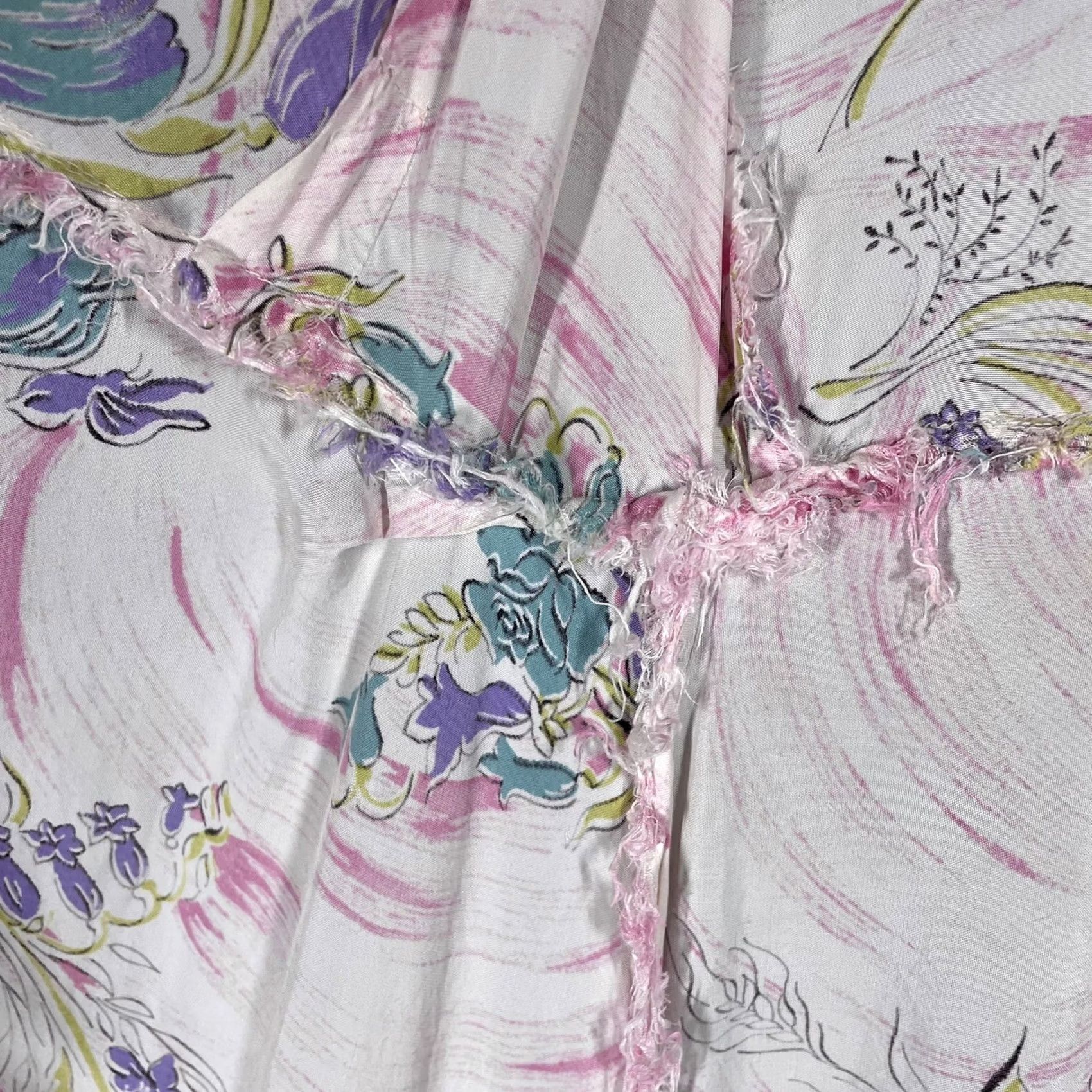 Pinko VINTAGE 40s Rayon Hawaiian Floral Wrap Dress Womens Small Pink Handmade Size S / US 4 / IT 40 - 6 Thumbnail