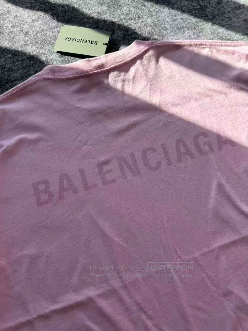 Balenciaga Balenciaga Pink Front and Back Logo Short Sleeve Size US M / EU 48-50 / 2 - 5 Thumbnail