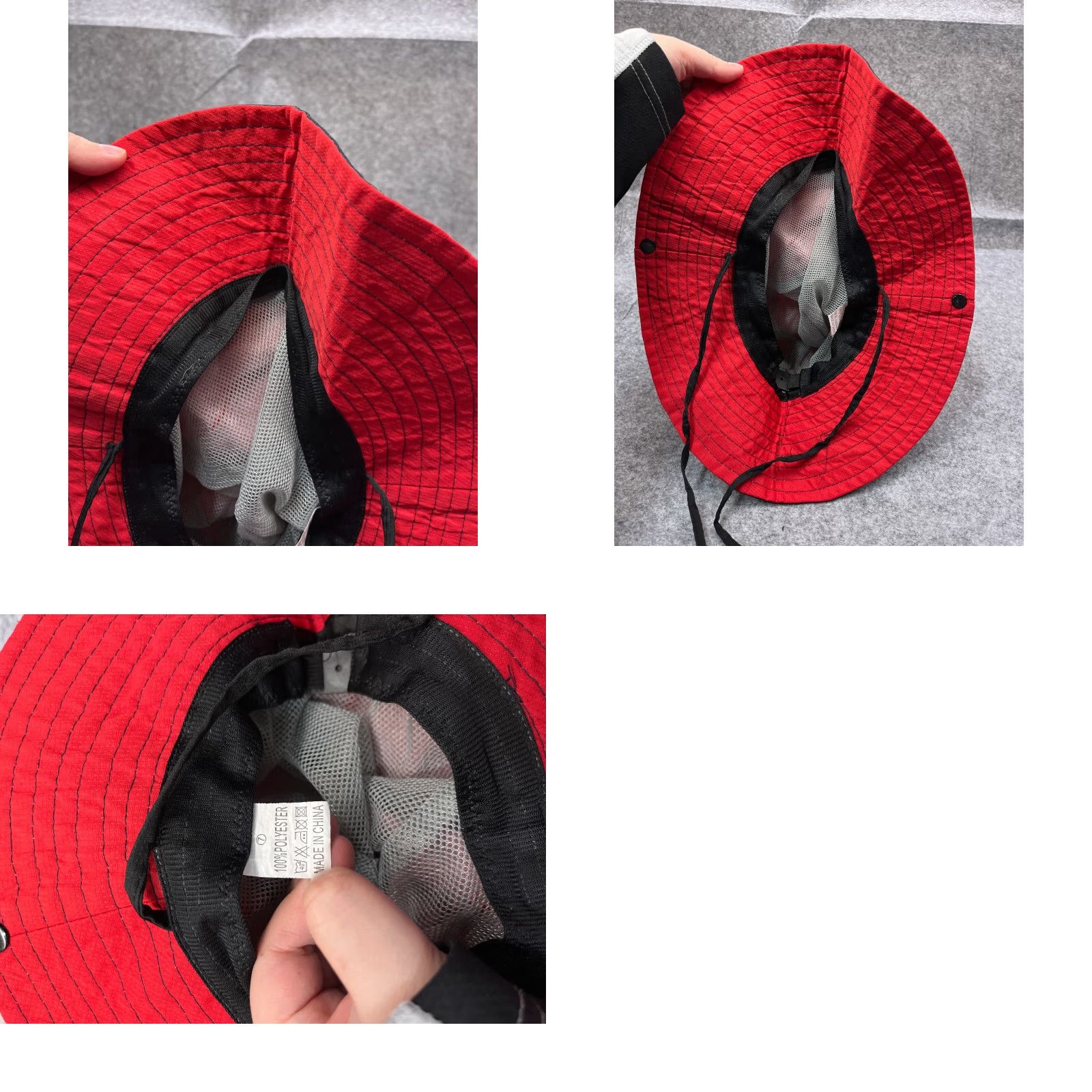 Vintage SunShade Sun Hat Womens One Size Blue Red Knit Polyester Ponytail Hole Camp Hat Shade Sun Hat Camp Beach Outdoor Womens One Size Blue SunShade Size ONE SIZE - 9 Thumbnail