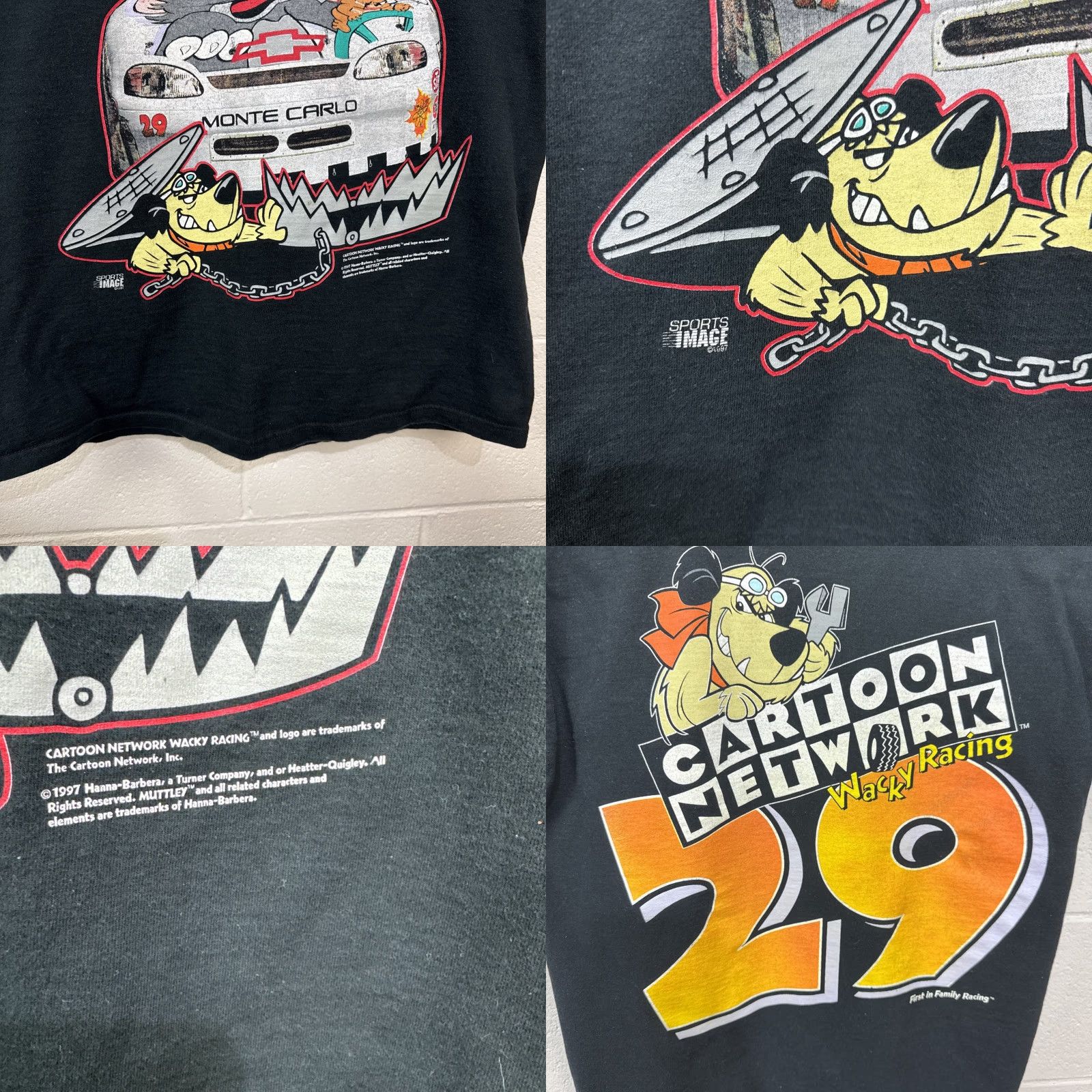 Vintage VINTAGE 90s Cartoon Network Muttley Wacky Racing T-Shirt Men Large Black Cartoon Racing Mens Size US L / EU 52-54 / 3 - 8 Thumbnail