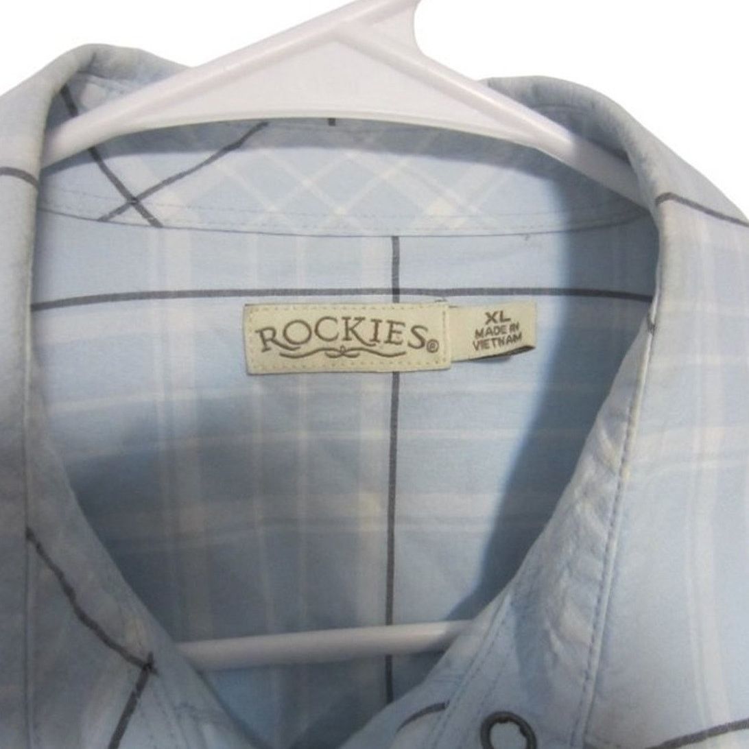 Other Vintage Western Plaid Snap Button Shirt Blue Rockies XL Size US XL / EU 56 / 4 - 5 Thumbnail