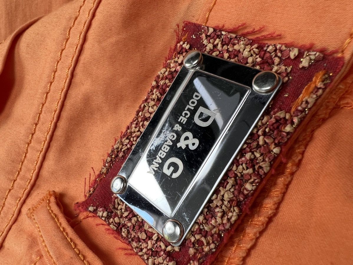 Vintage Orange rock pants D&G style logo rhinestone buckle details Size 30" / US 8 / IT 44 - 7 Thumbnail