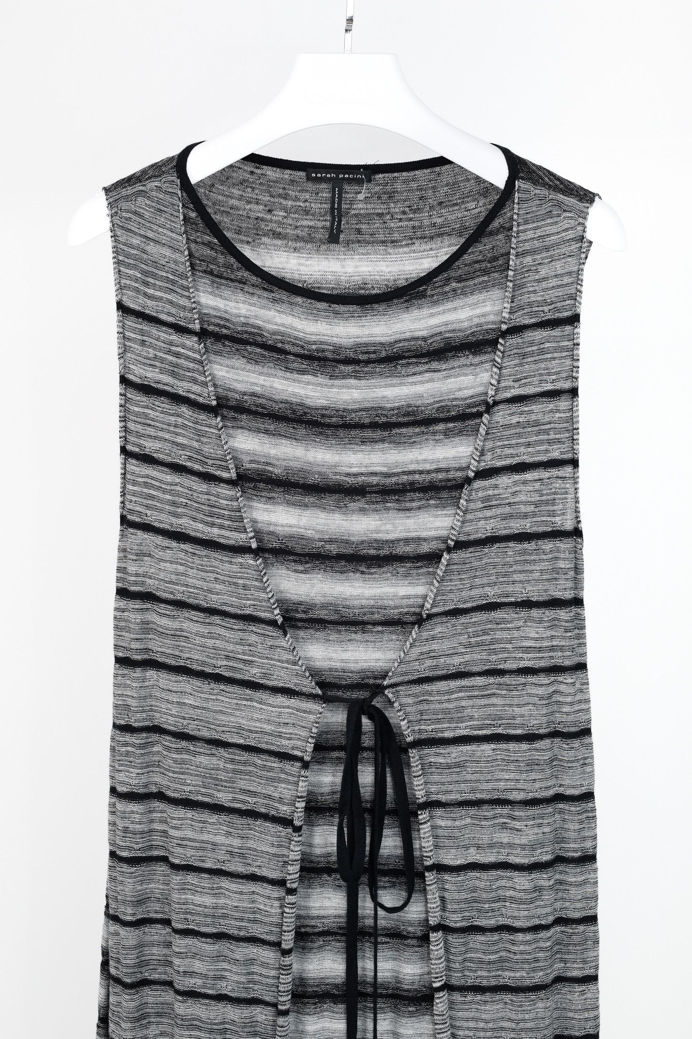 Sarah Pacini Sarah Pacini Grey & Black Striped-Knit Maxi Dress Size ONE SIZE - 3 Thumbnail