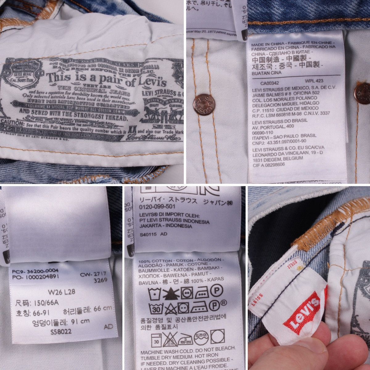 Levi's Women's Levi's 501 Selvedge Regular Straight Cropped Jeans Size 26" / US 2 / IT 38 - 19 Thumbnail