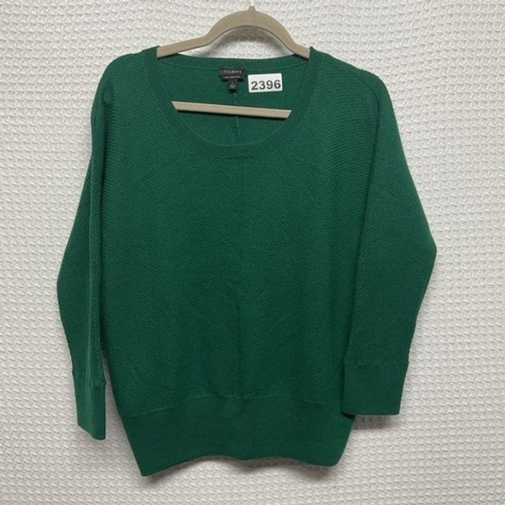 Talbots Talbots Green Wool 3/4 Sleeve ScoopNeck Sweater Women Large Size L / US 10 / IT 46 - 1 Thumbnail