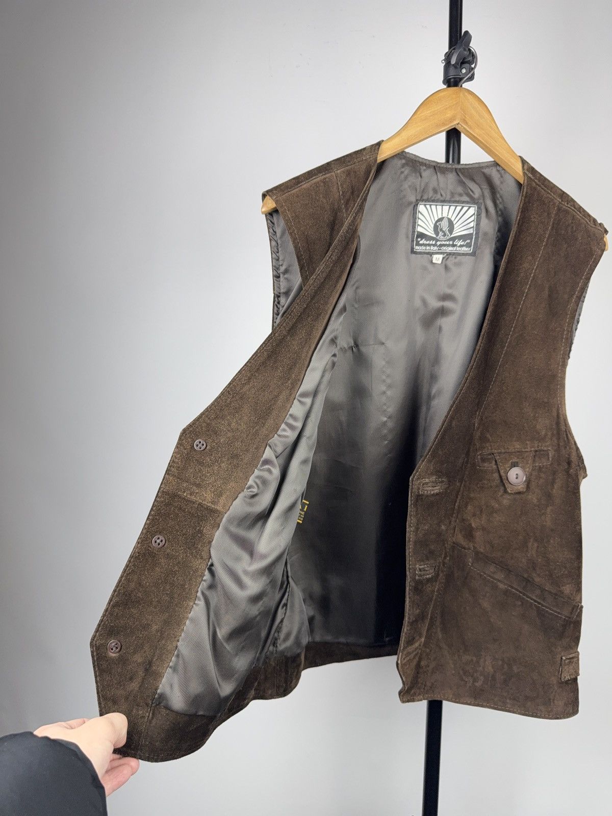 Leather Vintage 90s Cowboy Western USA Retro Suede Leather Vest Size US M / EU 48-50 / 2 - 9 Thumbnail