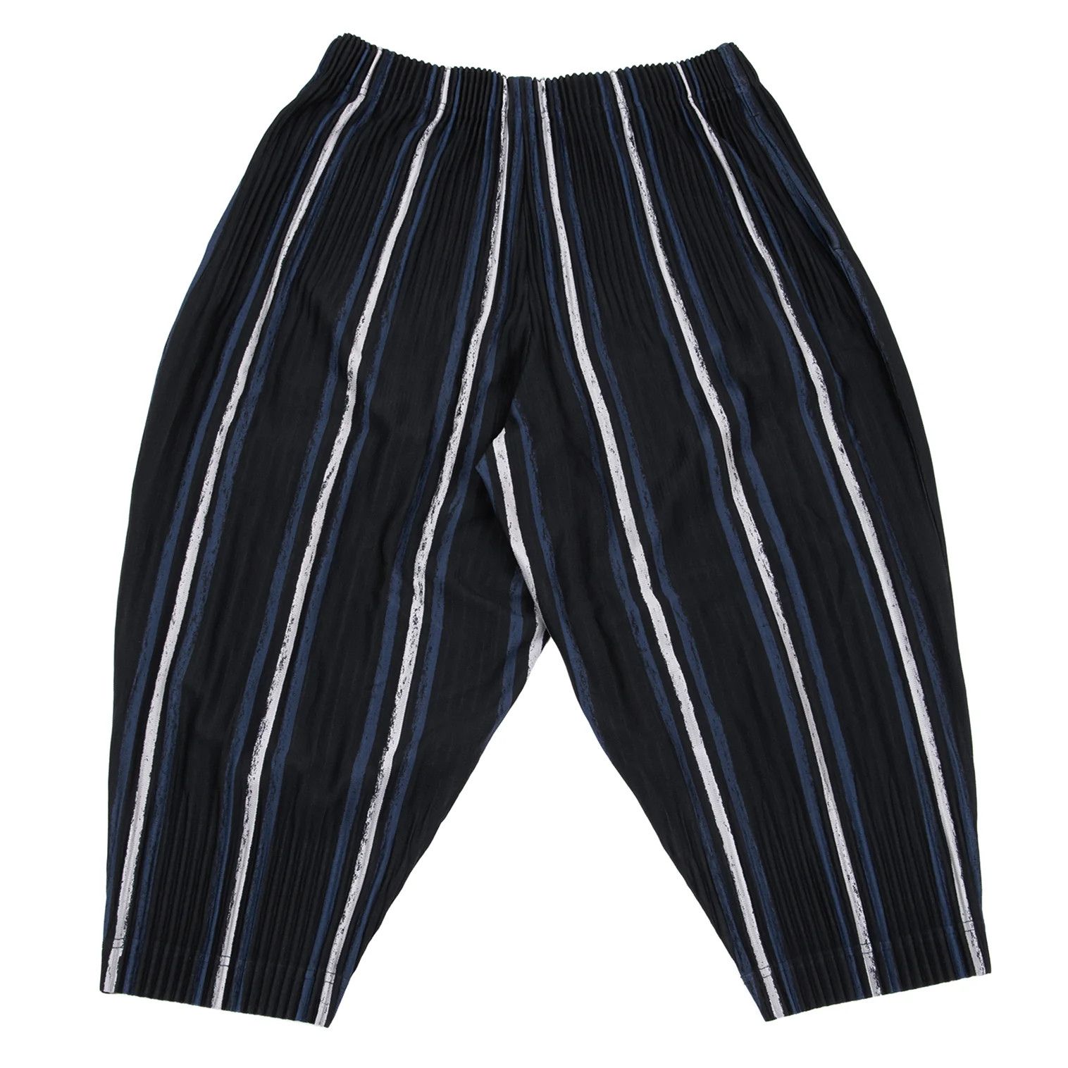 Issey Miyake Pleated Stripe Trousers in Navy Blue and Other Colors Size US 36 / EU 52 - 7 Thumbnail