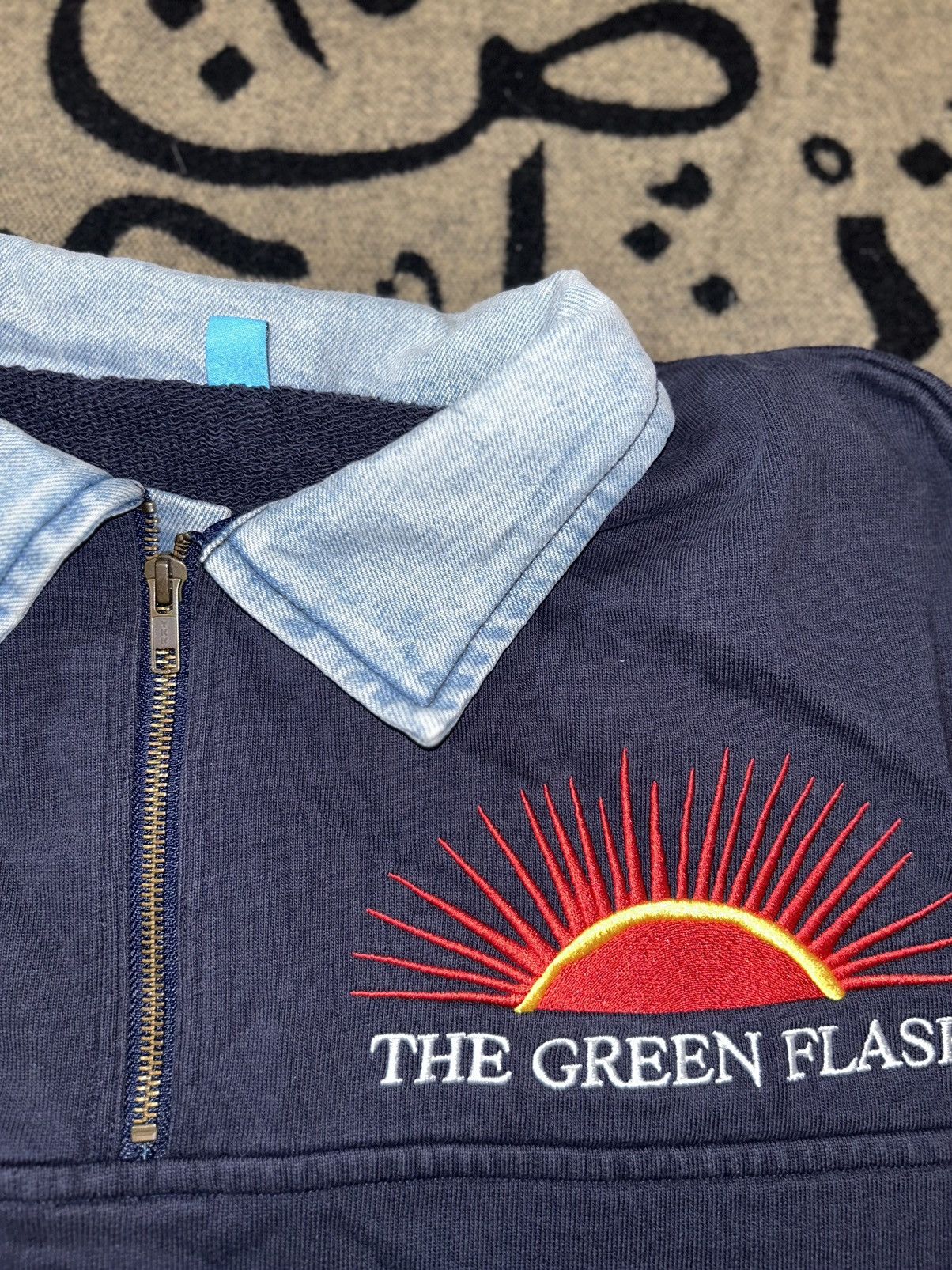 Cactus Plant Flea Market 2019 Cactus Plant Flea Market Green Flash Denim Half Zip Size US XL / EU 56 / 4 - 4 Thumbnail