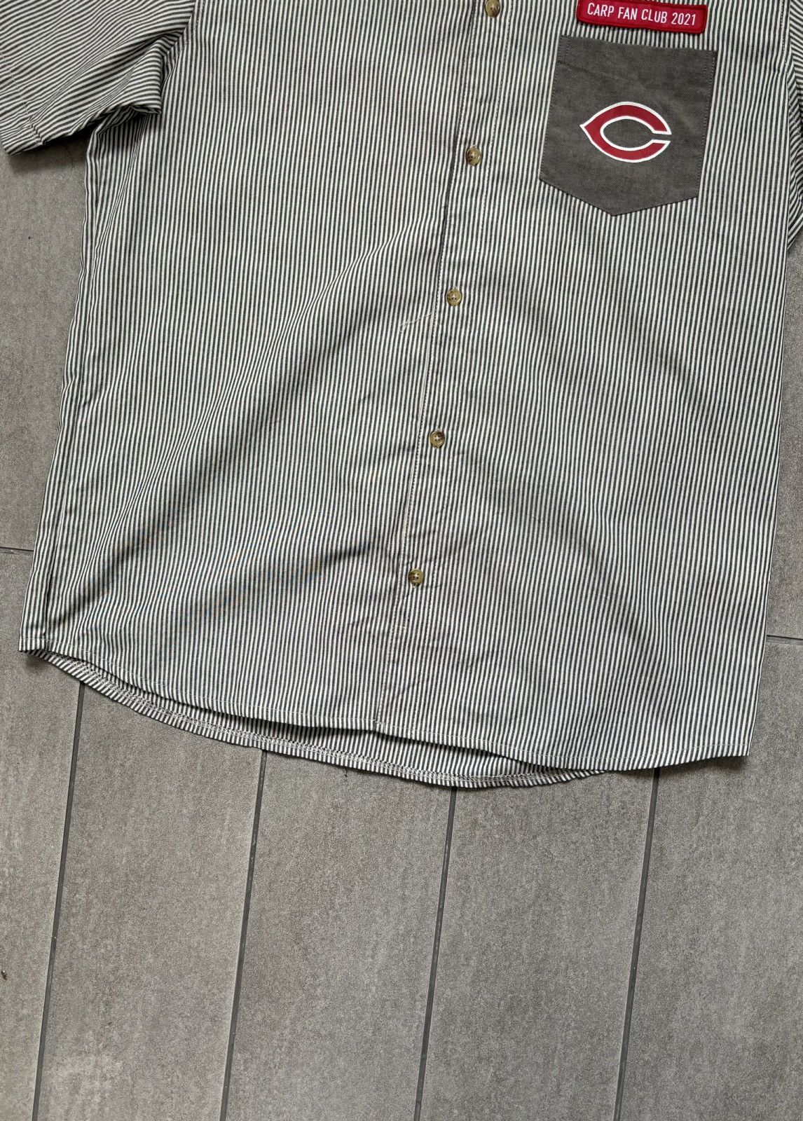 Edition Japan × Japanese Brand Hiroshima Toyo Carps Button Up Stripes Shirt Short Sleeve Size US XL / EU 56 / 4 - 7 Thumbnail