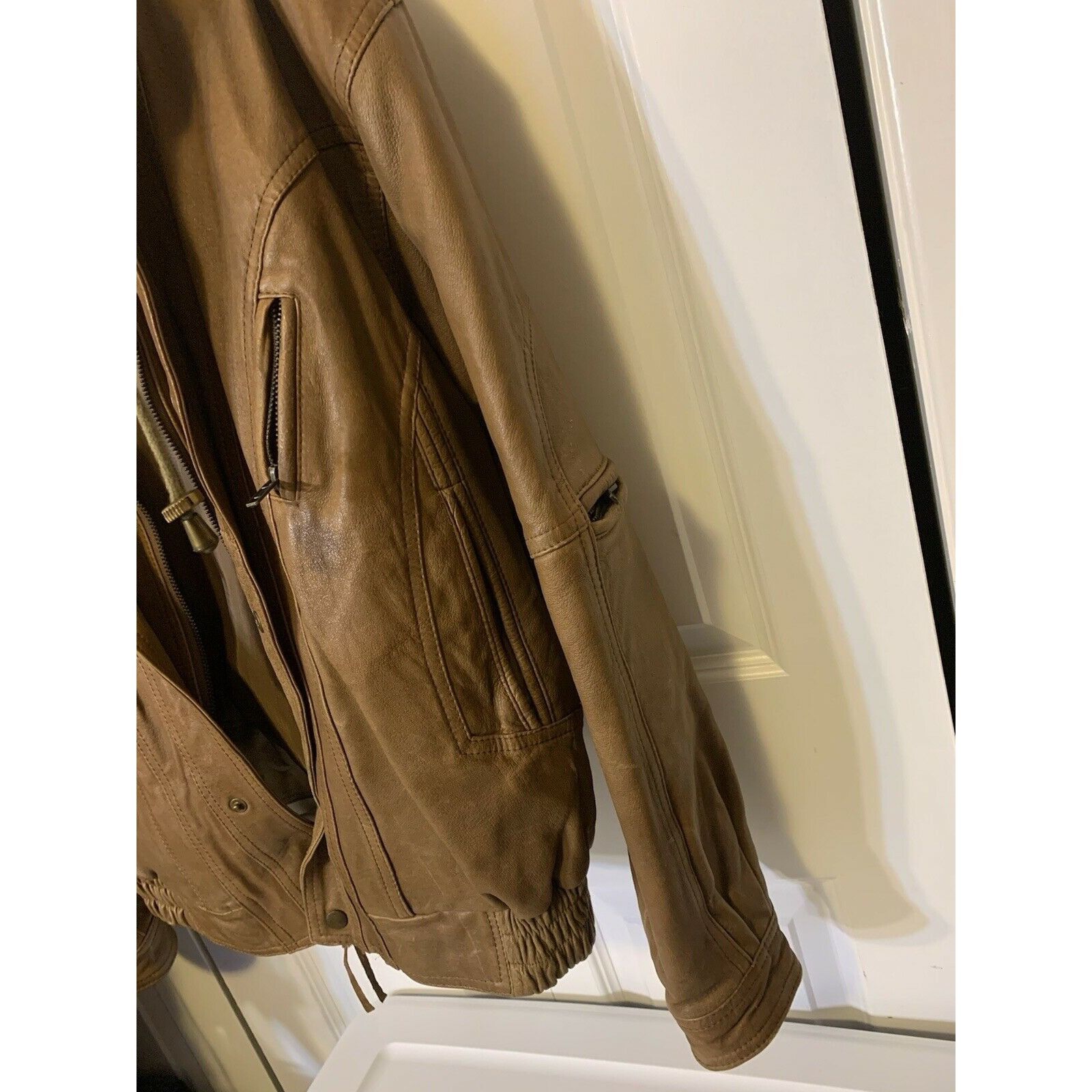 Vintage VINTAGE WALNUT BROWN Men’s Sz L LEATHER JACKET Heavy Size US L / EU 52-54 / 3 - 6 Thumbnail