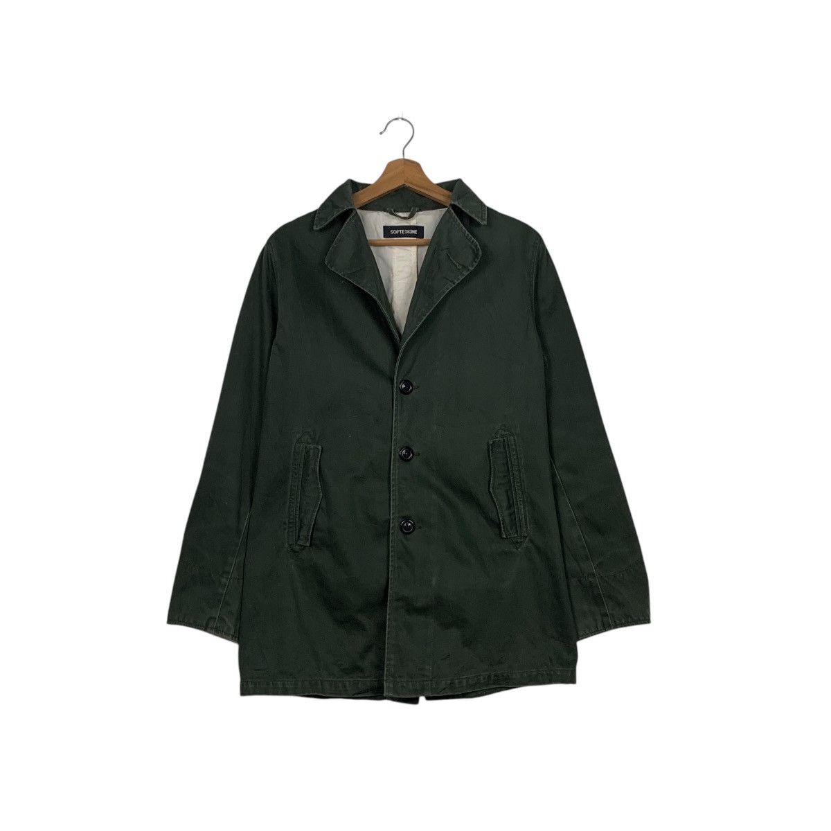 Vintage 90’s SOFTESKINE Olive Green Casual Jacket #2652-C119 Size US S / EU 44-46 / 1 - 1 Thumbnail