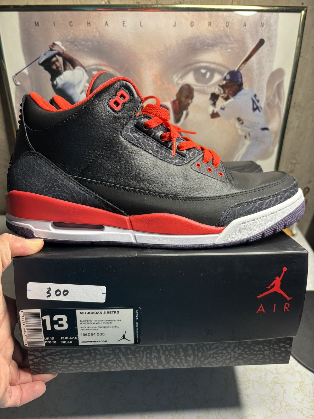 Jordan Brand Air Jordan 3 Retro OG crimson Size US 13 / EU 46 - 1 Thumbnail