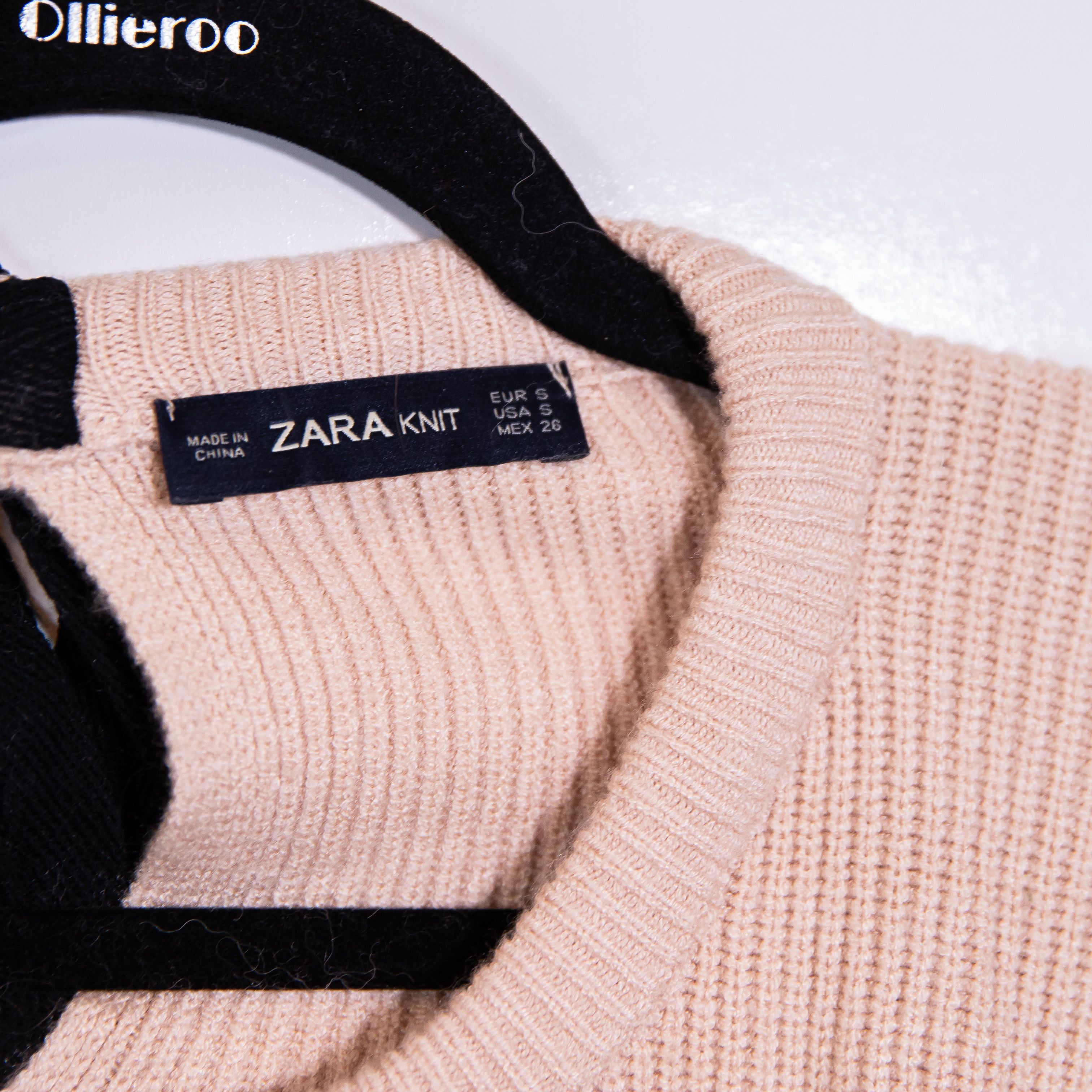 Zara Zara Ribbed Knit Stretch Crew Neck Bow Size S / US 4 / IT 40 - 2 Thumbnail