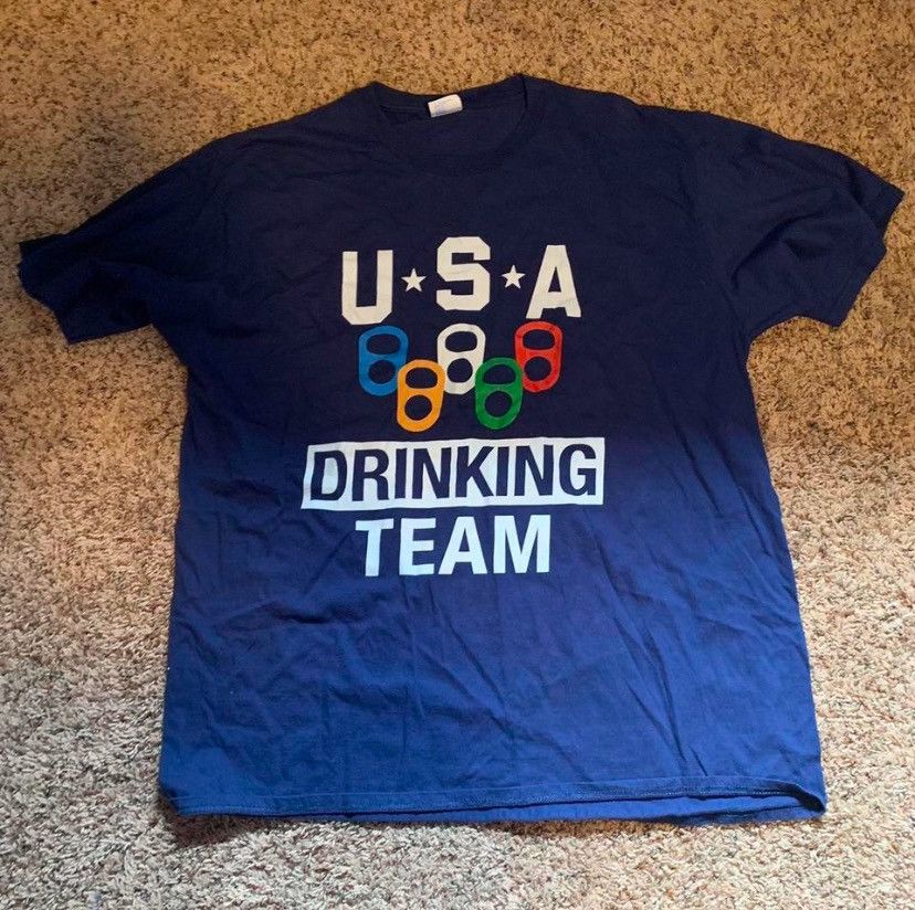 Vintage USA drinking team shirt Size US XL / EU 56 / 4 - 1 Thumbnail